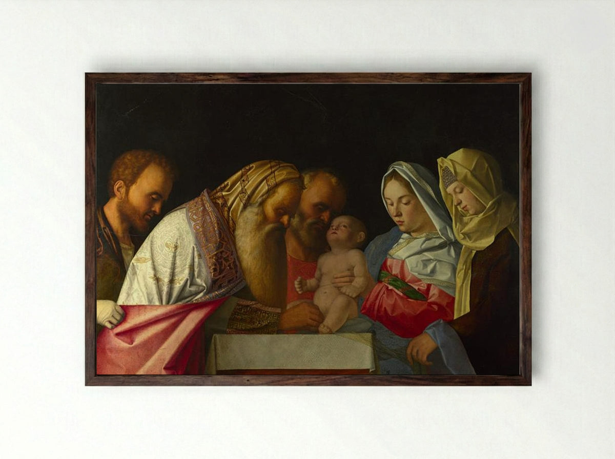 The Circumcision - Giovanni Bellini - Framed Print Dark Wood