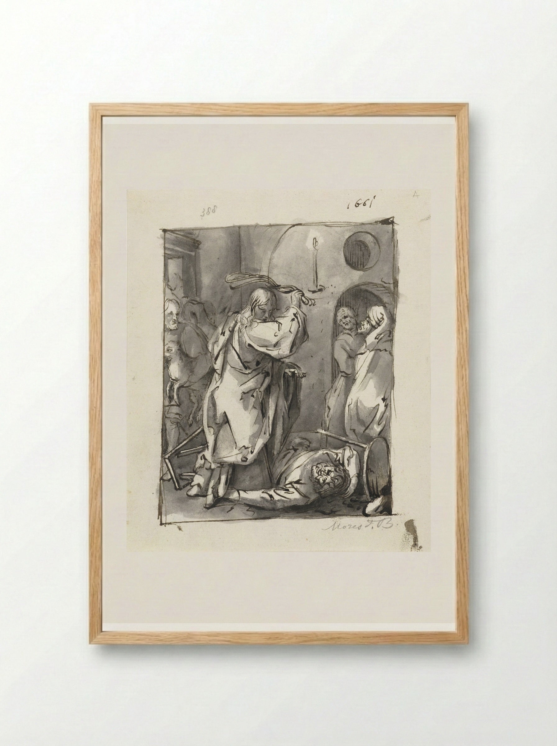 The Cleansing of the Temple - Moses ter Borch - Framed Print Wood