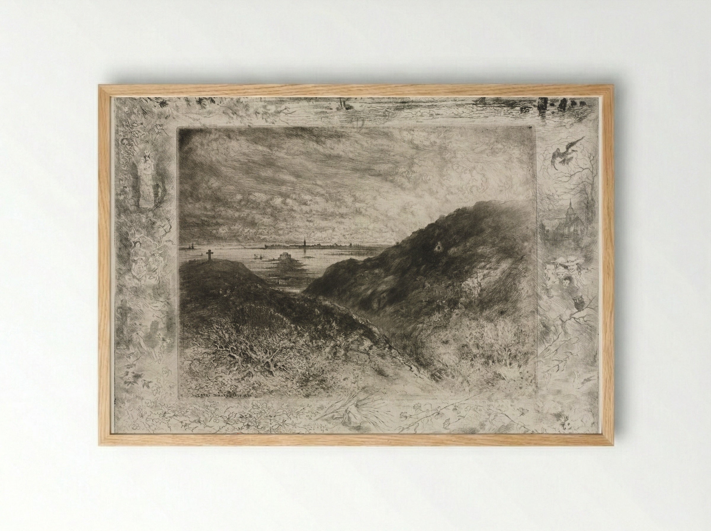 The Cliff: Bay of Saint-Malo - Félix Hilaire Buhot - Framed Print Wood