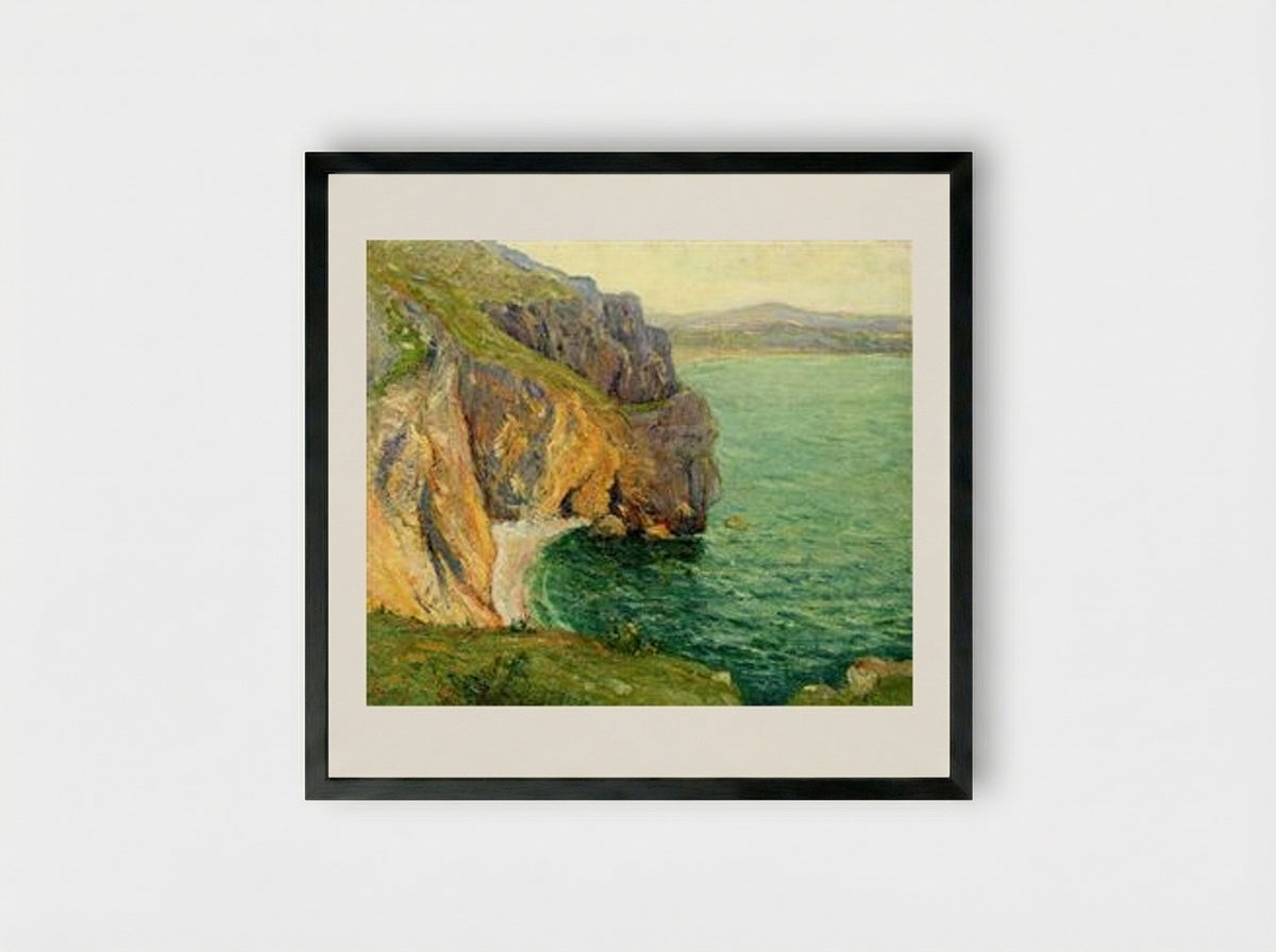 The Cliffs at Polhor - Maxime Maufra - Framed Print Black