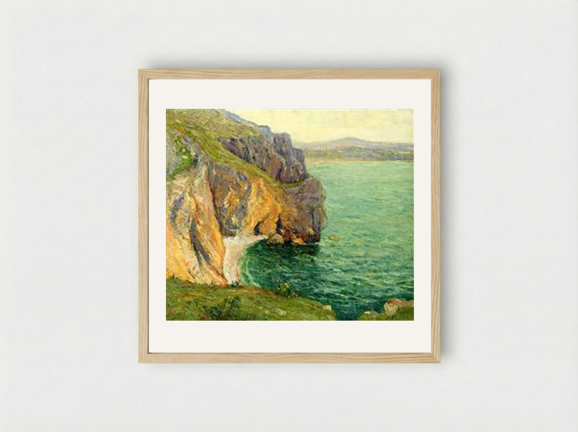 The Cliffs at Polhor - Maxime Maufra - Framed Print Wood