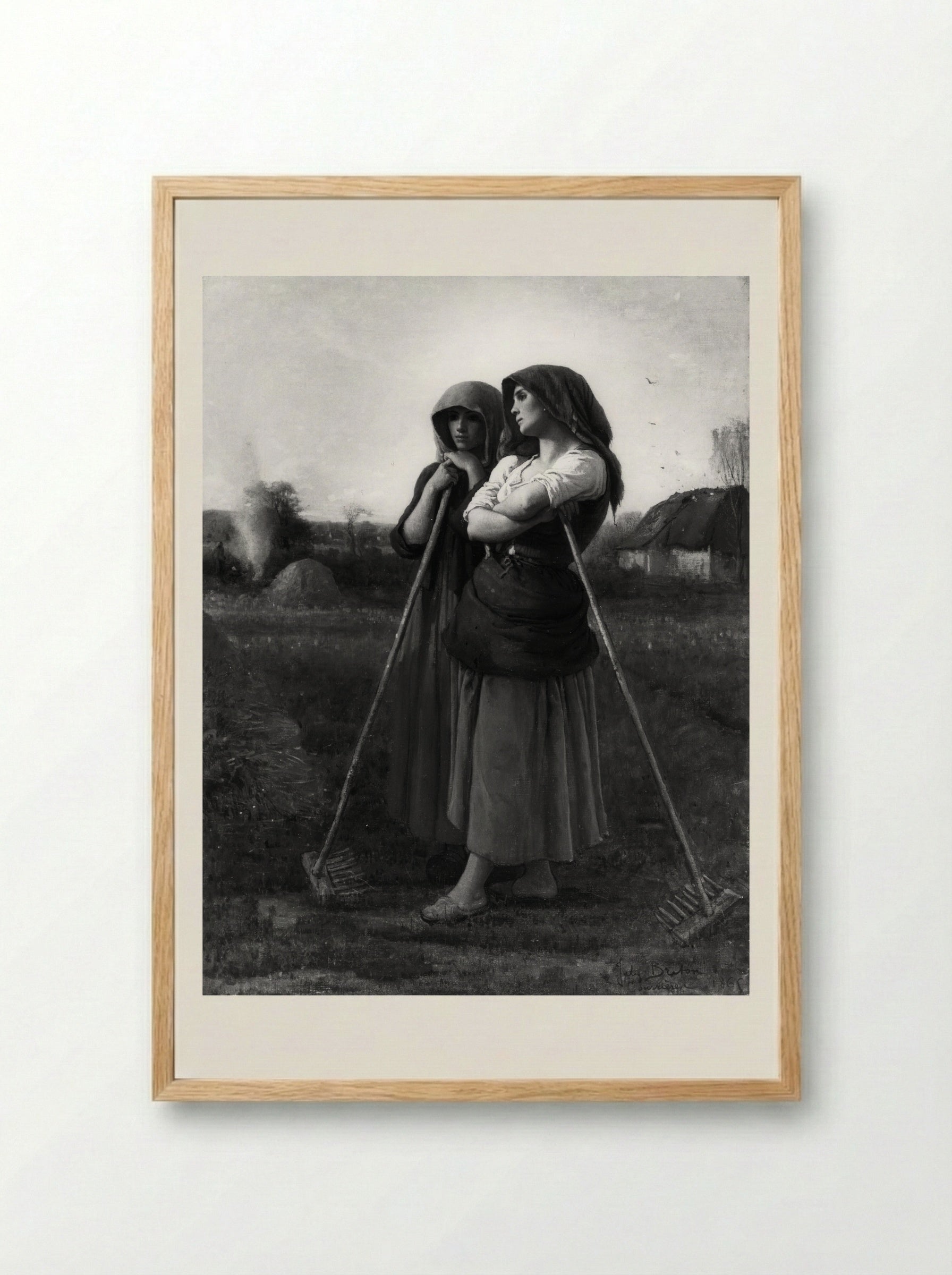 The Close of Day - Jules Breton - Framed Print Wood