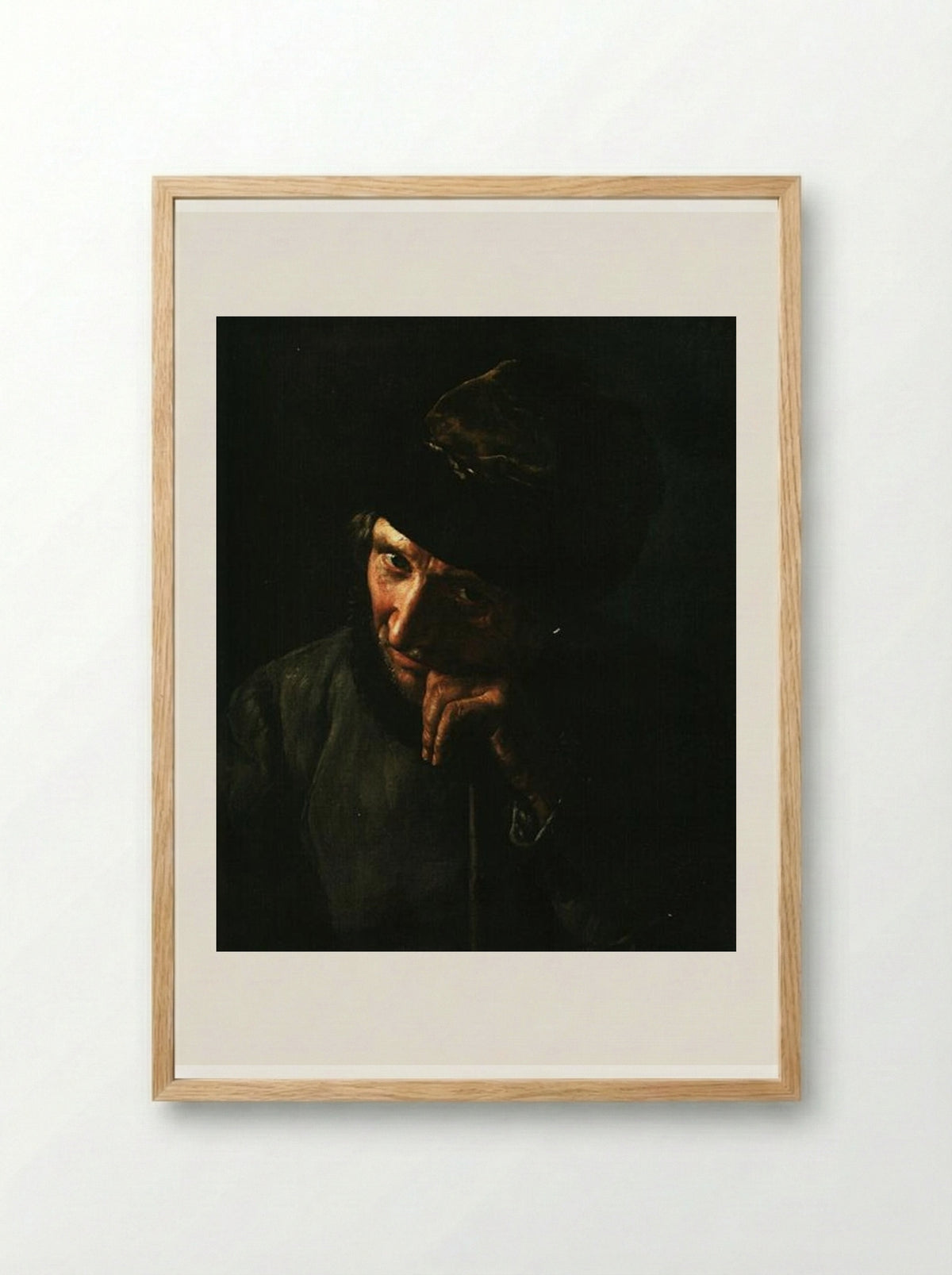The Coachman Leaning on a Whip Handle - Vasily Tropinin - Framed Print Wood