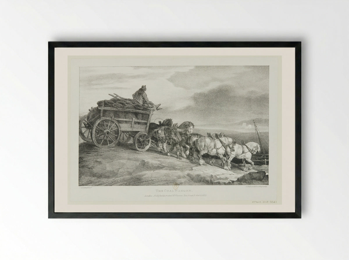 The Coal Waggon - Théodore Géricault - Framed Print Black