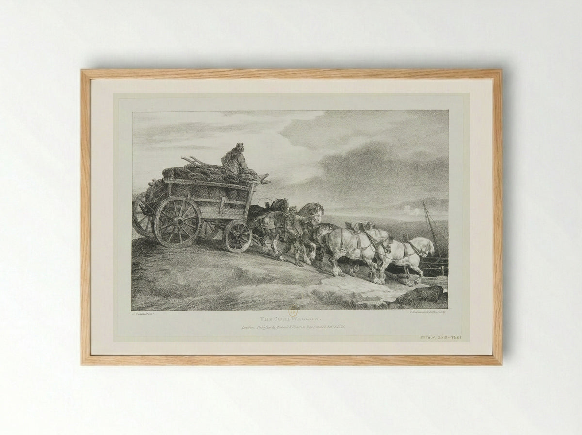 The Coal Waggon - Théodore Géricault - Framed Print Wood