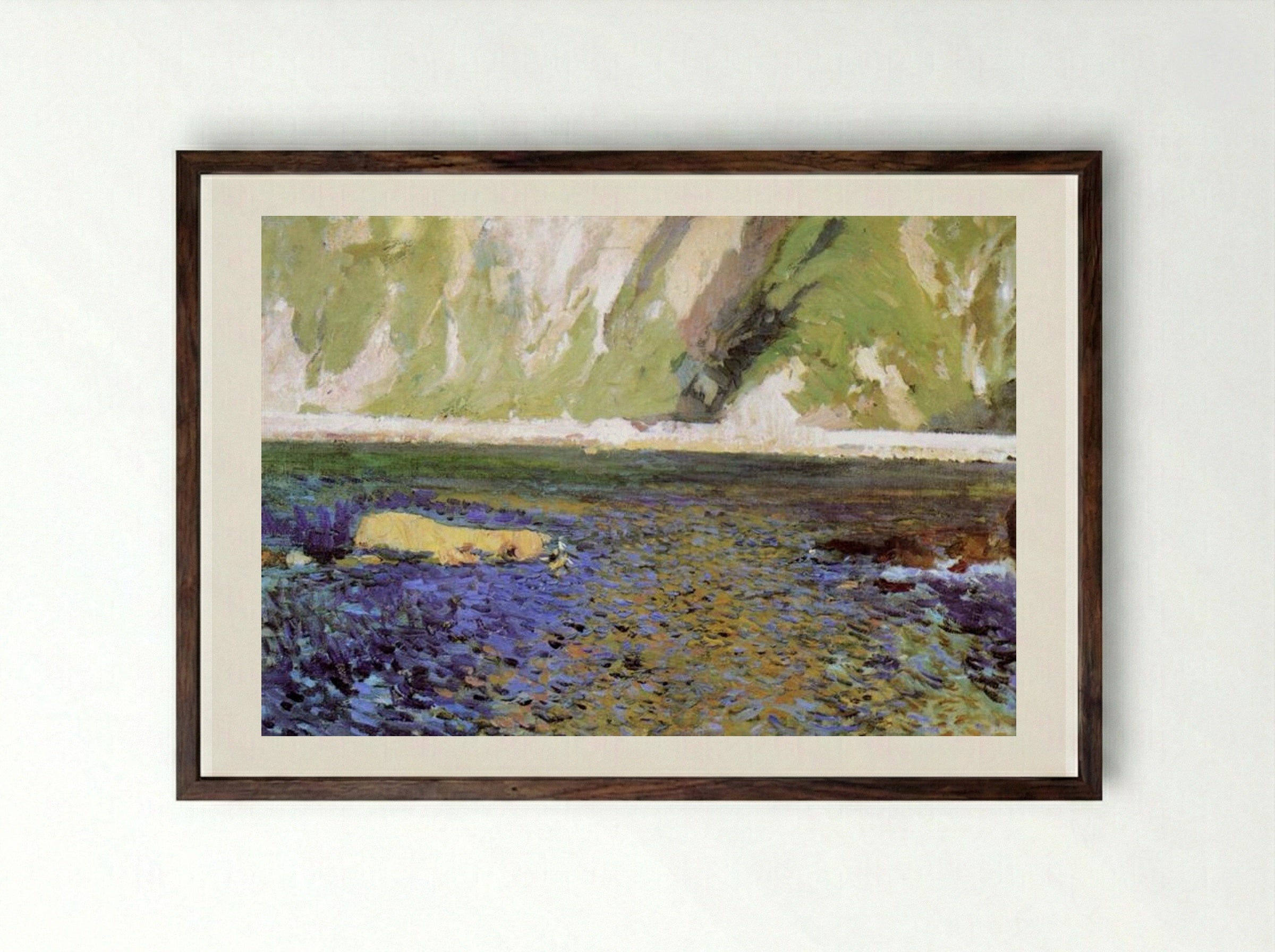 The Coast near San Sebastian - Joaquín Sorolla - Framed Print Dark Wood