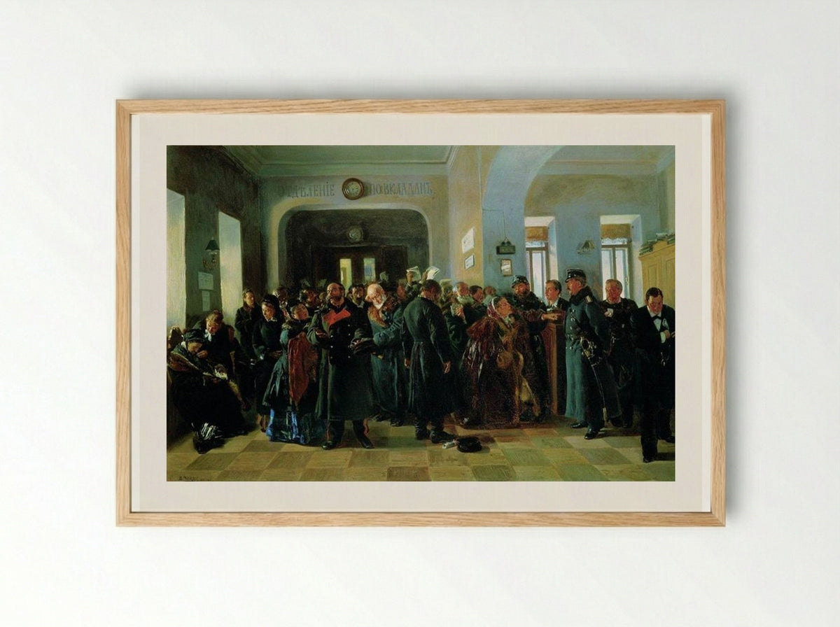 The Collapse of a Bank - Vladimir Makovsky - Framed Print Wood