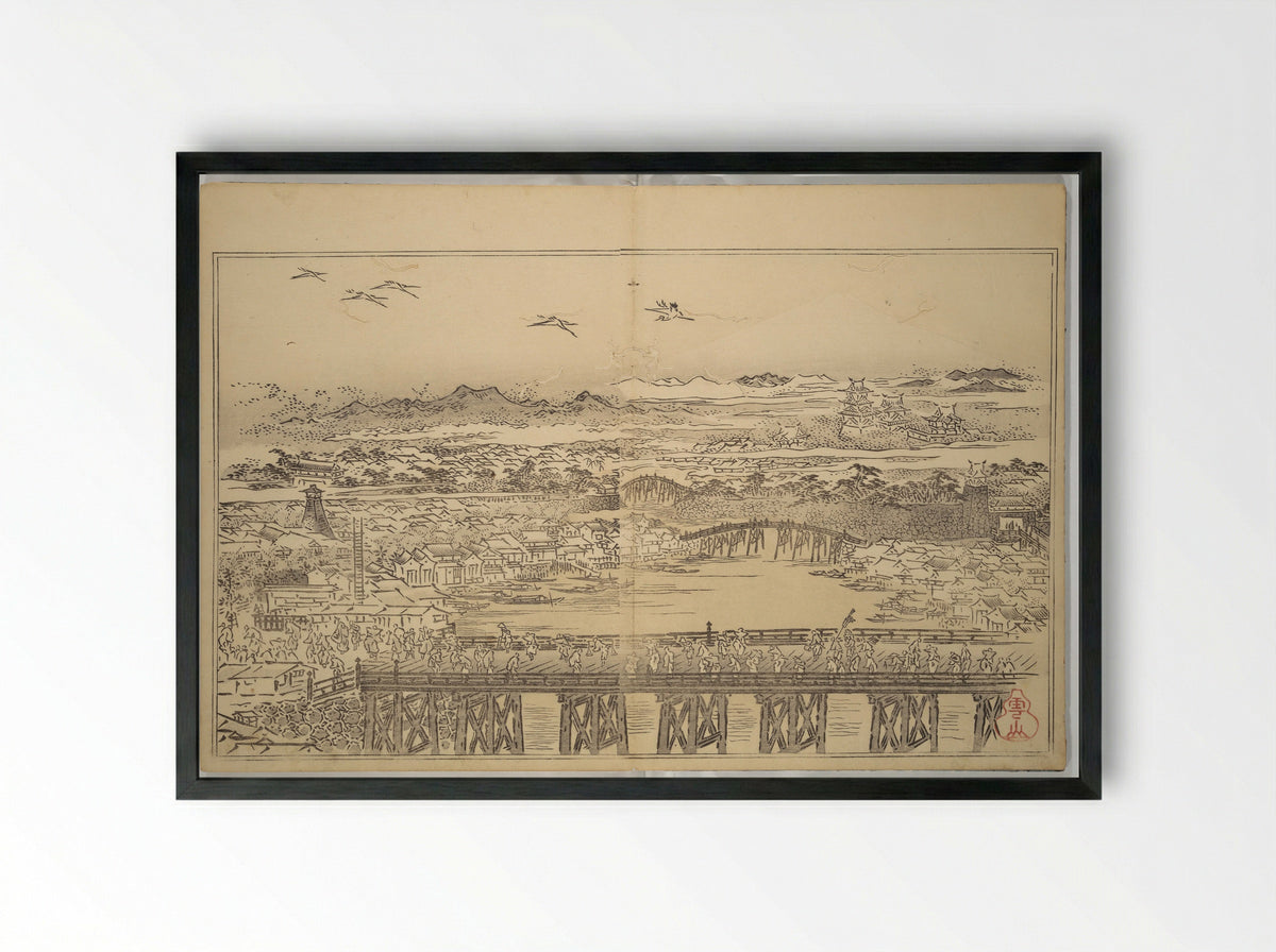 The Colors of Spring - Kitagawa Utamaro - Framed Print Black