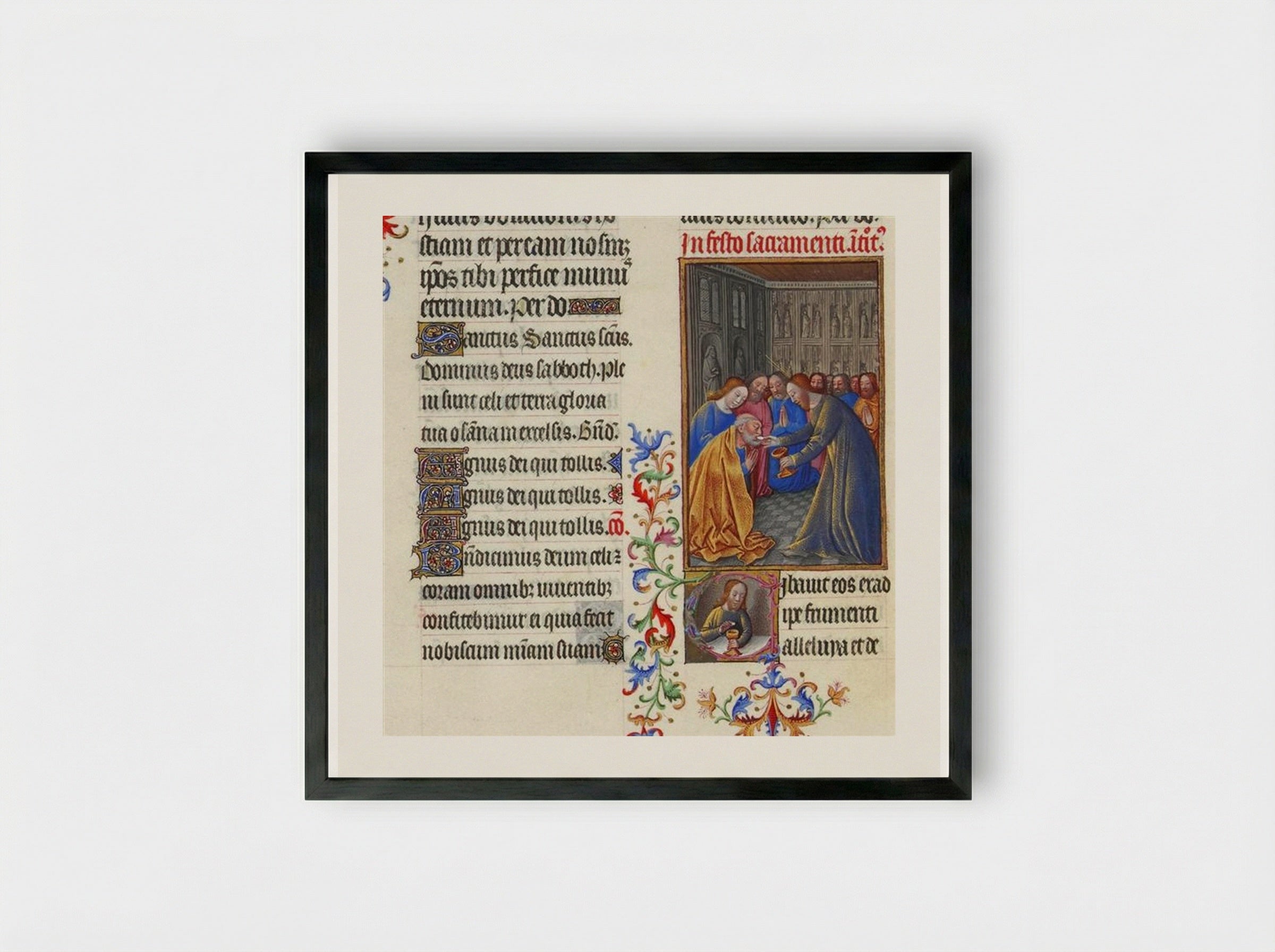 The Communion of the Apostles - Limbourg brothers - Framed Print Black