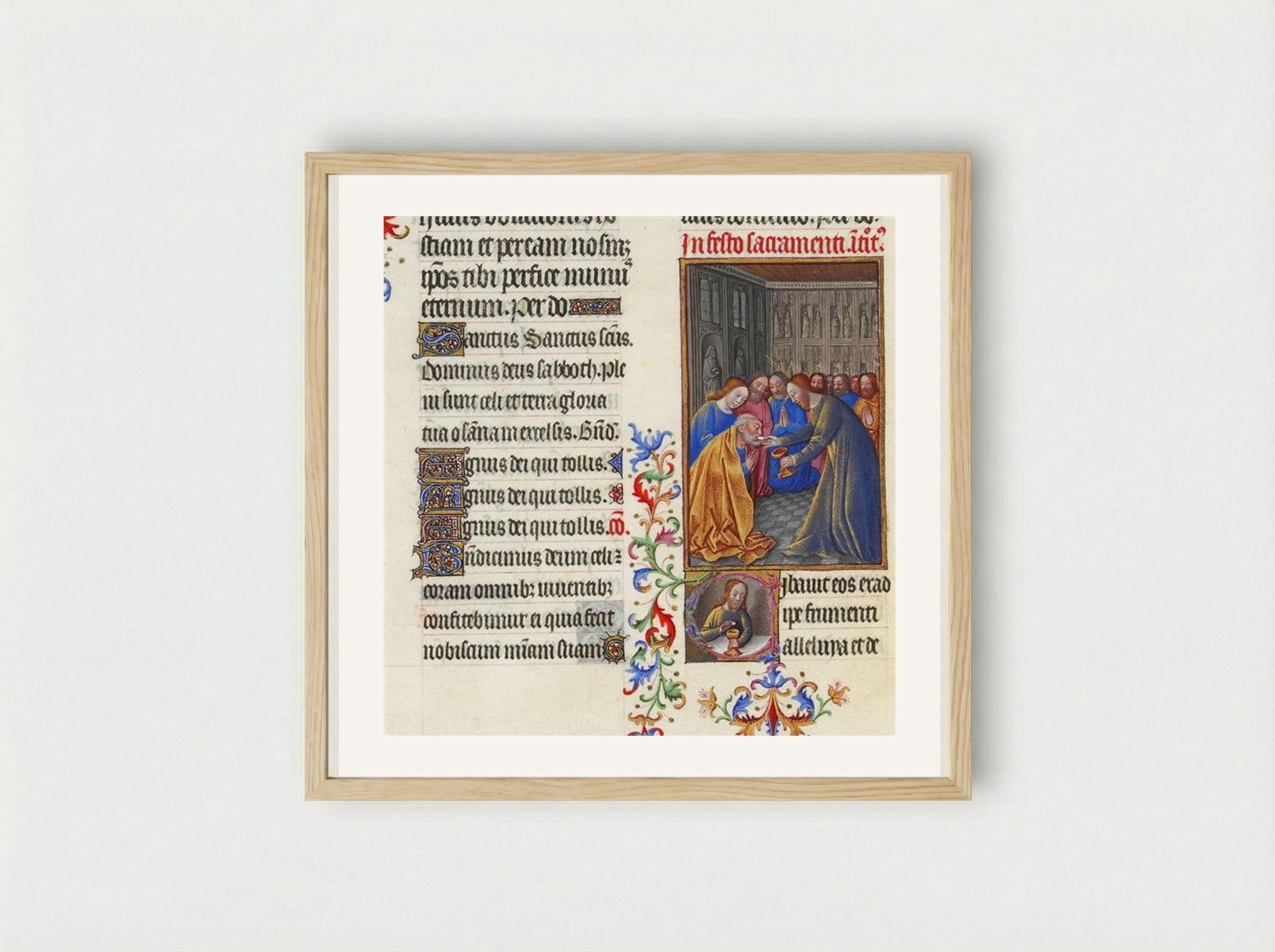The Communion of the Apostles - Limbourg brothers - Framed Print Wood