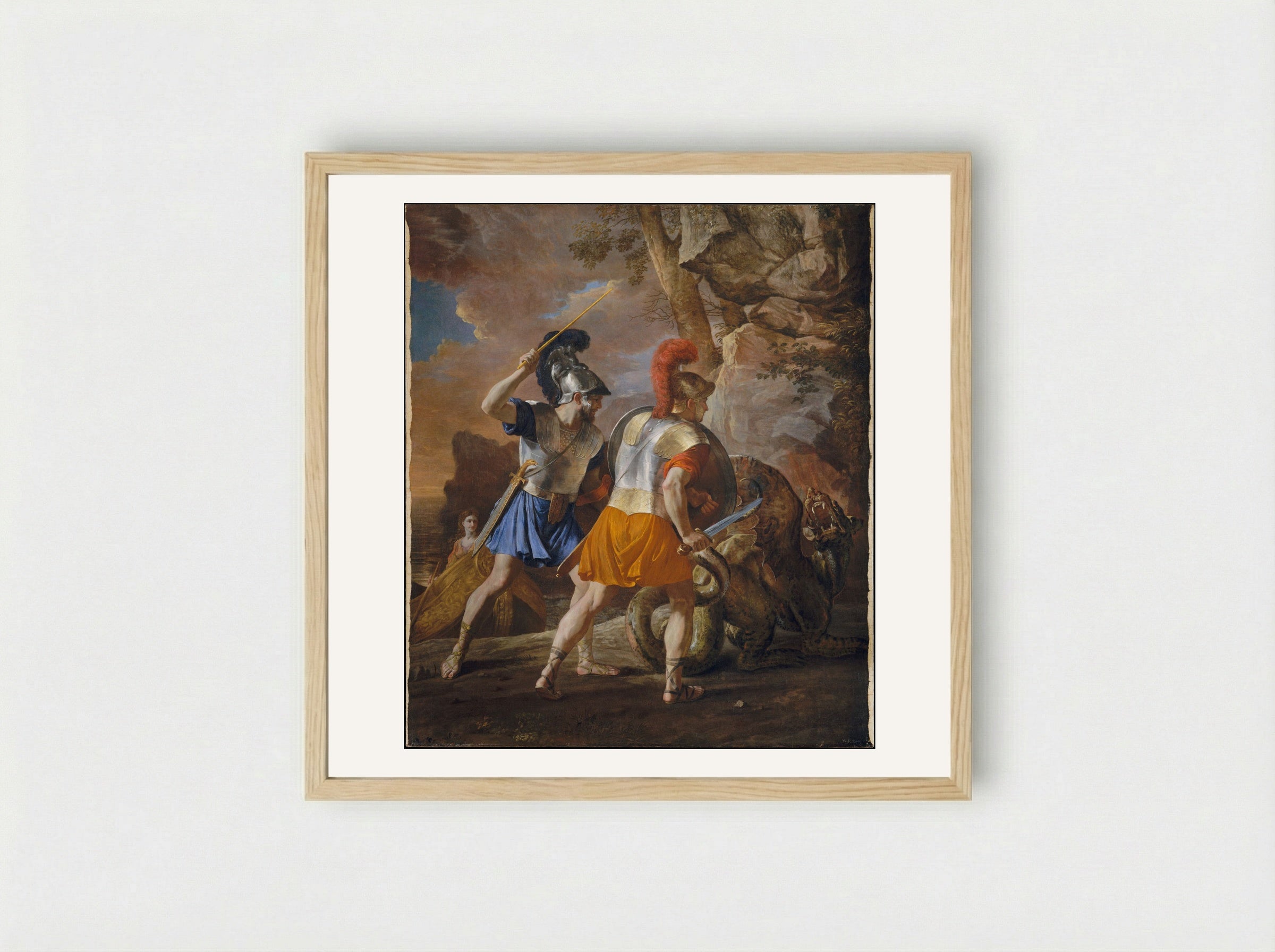 The Companions of Rinaldo - Nicolas Poussin - Framed Print Wood