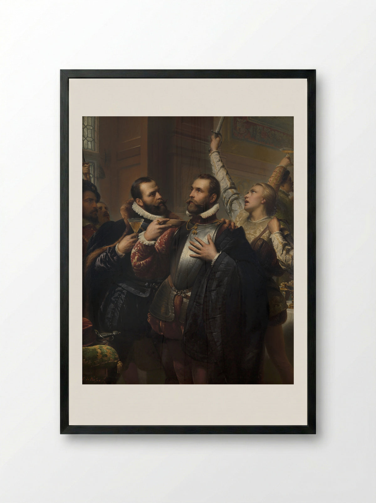 The Compromise of the Nobles (1566) - Edouard De Biefve - Framed Print Black