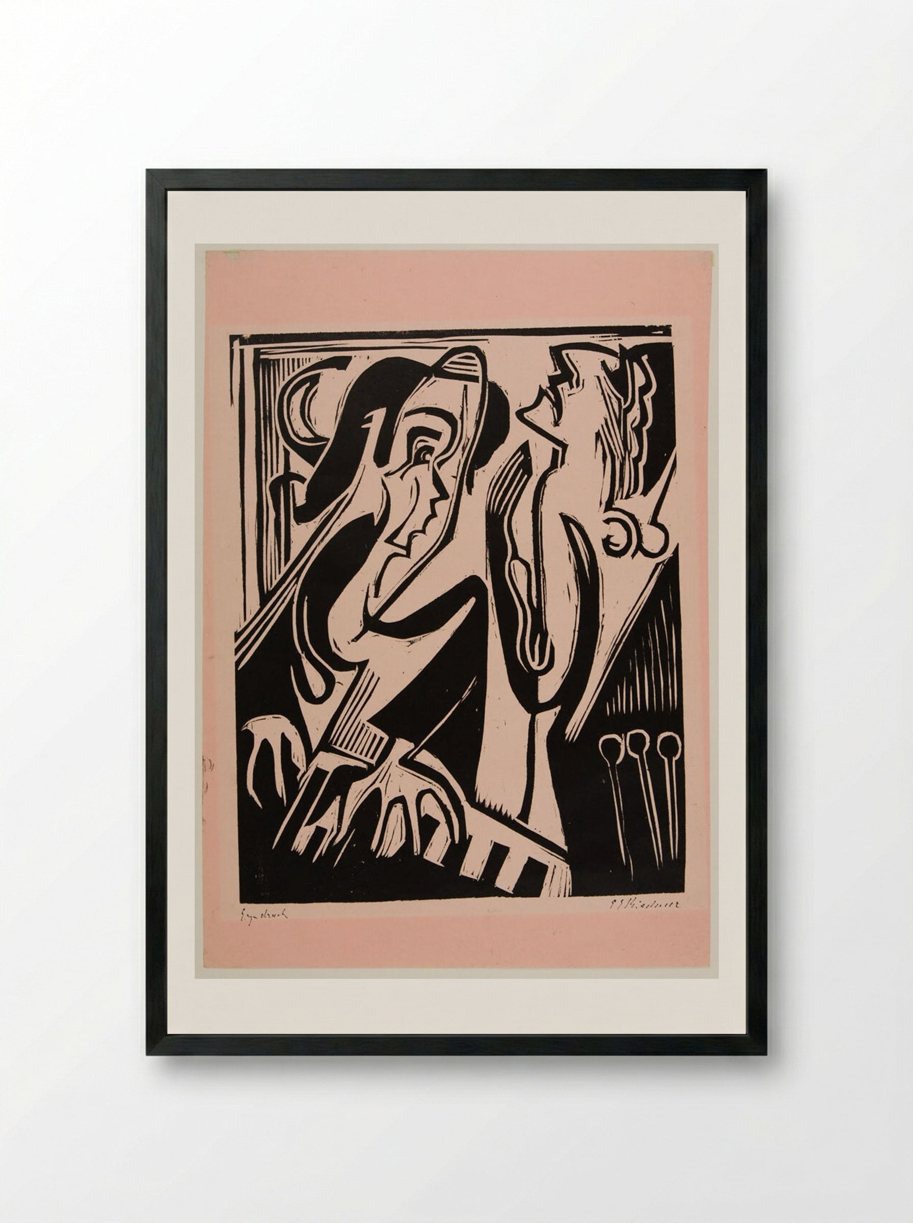 The Concert - Ernst Ludwig Kirchner - Framed Print Black