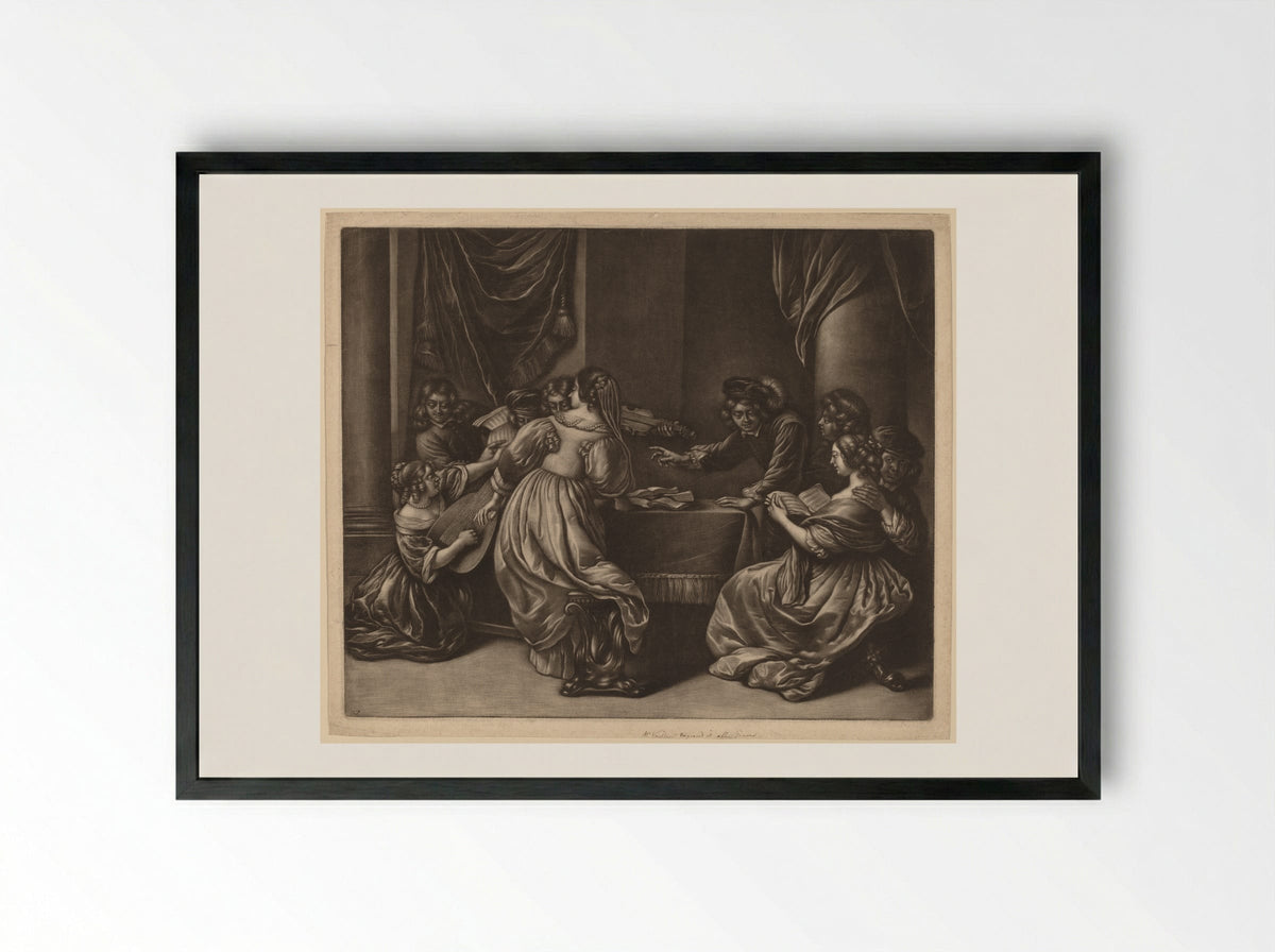 The Concert - Wallerant Vaillant - Framed Print Black