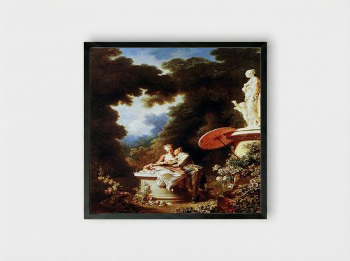 The Confession of Love - Jean-Honore Fragonard - Framed Print Black