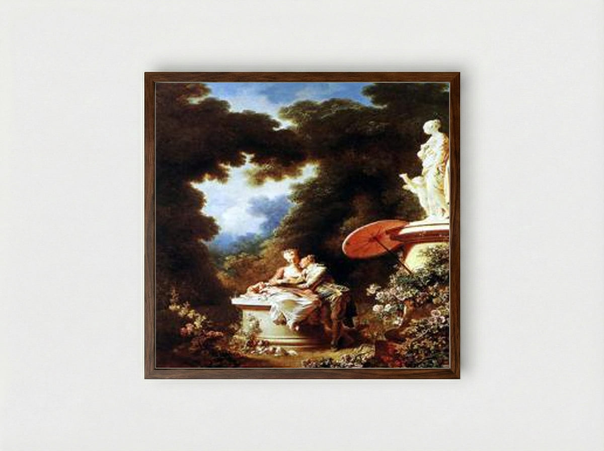 The Confession of Love - Jean-Honore Fragonard - Framed Print Dark Wood