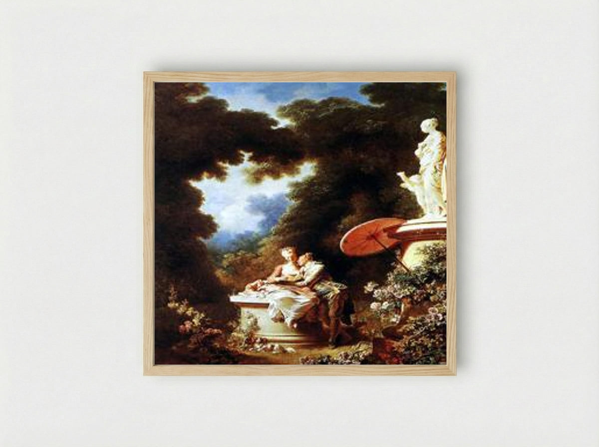 The Confession of Love - Jean-Honore Fragonard - Framed Print Wood