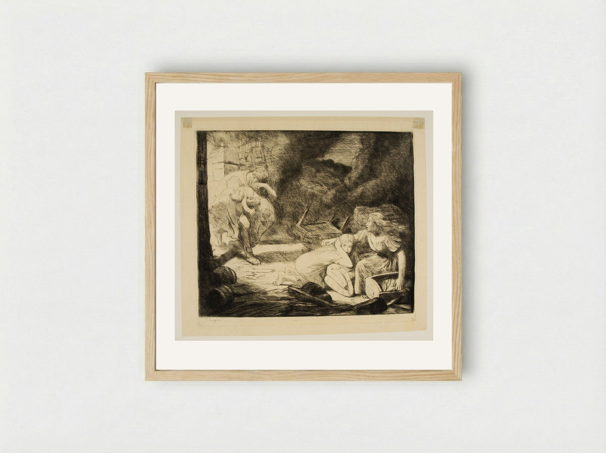 The Conflagration - Alphonse Legros - Framed Print Wood