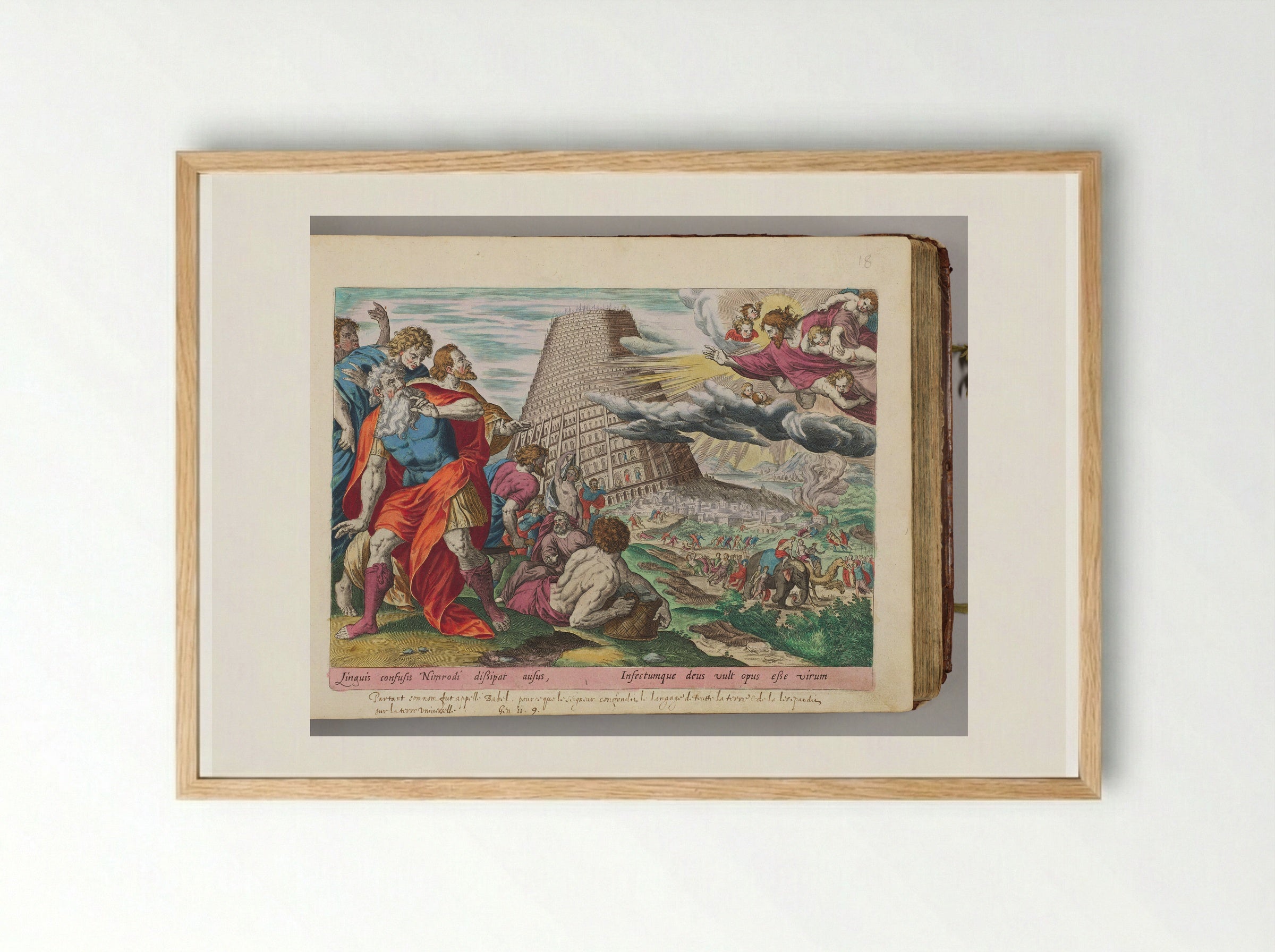 The Confusion of Tongues - Hans Collaert the Elder - Framed Print Wood