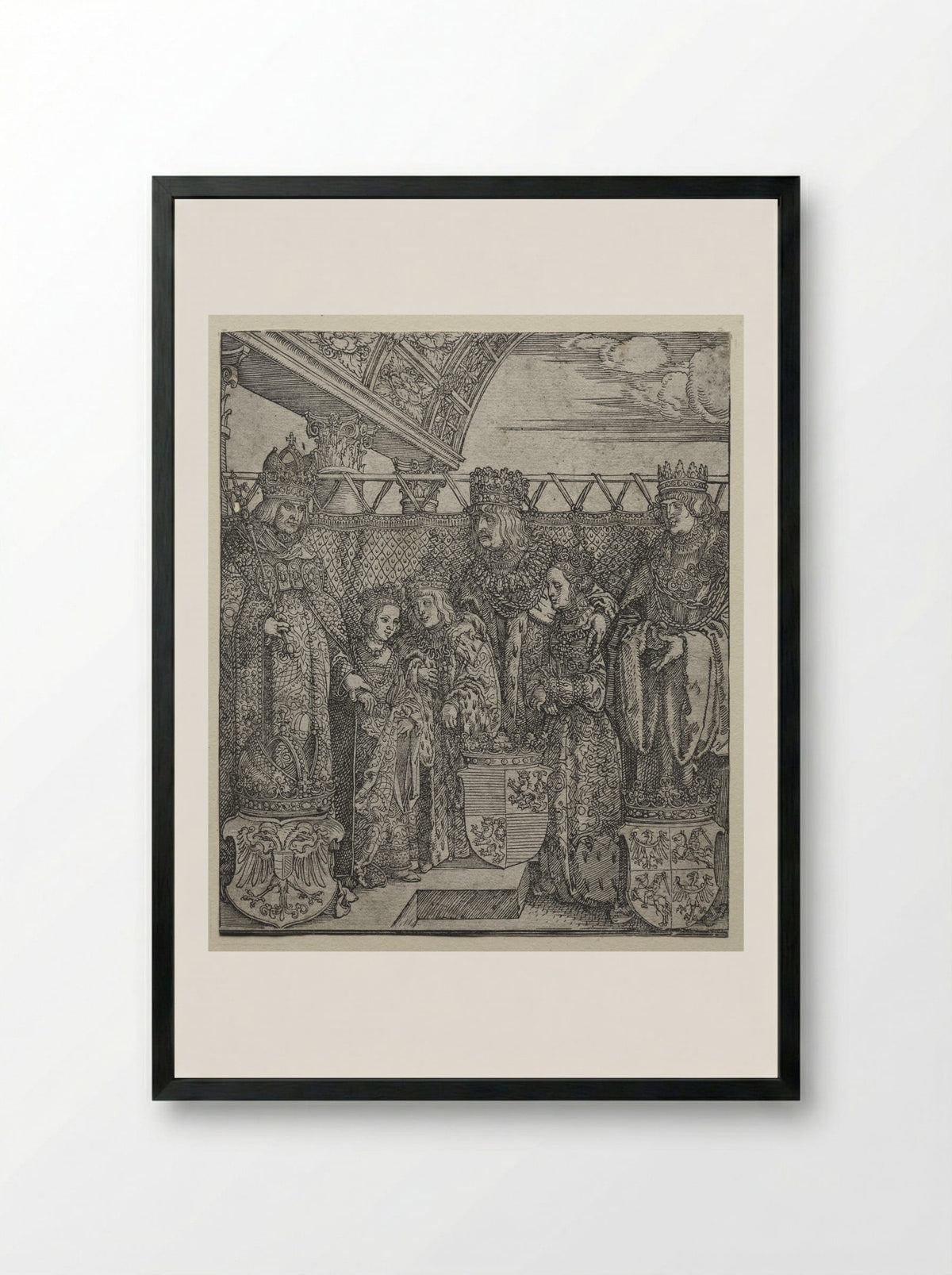 The Congress of Princes at Vienna - Albrecht Dürer - Framed Print Black
