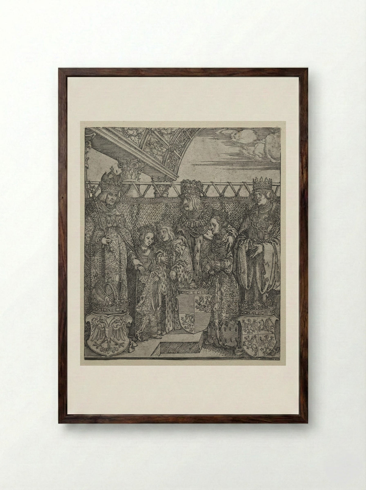 The Congress of Princes at Vienna - Albrecht Dürer - Framed Print Dark Wood