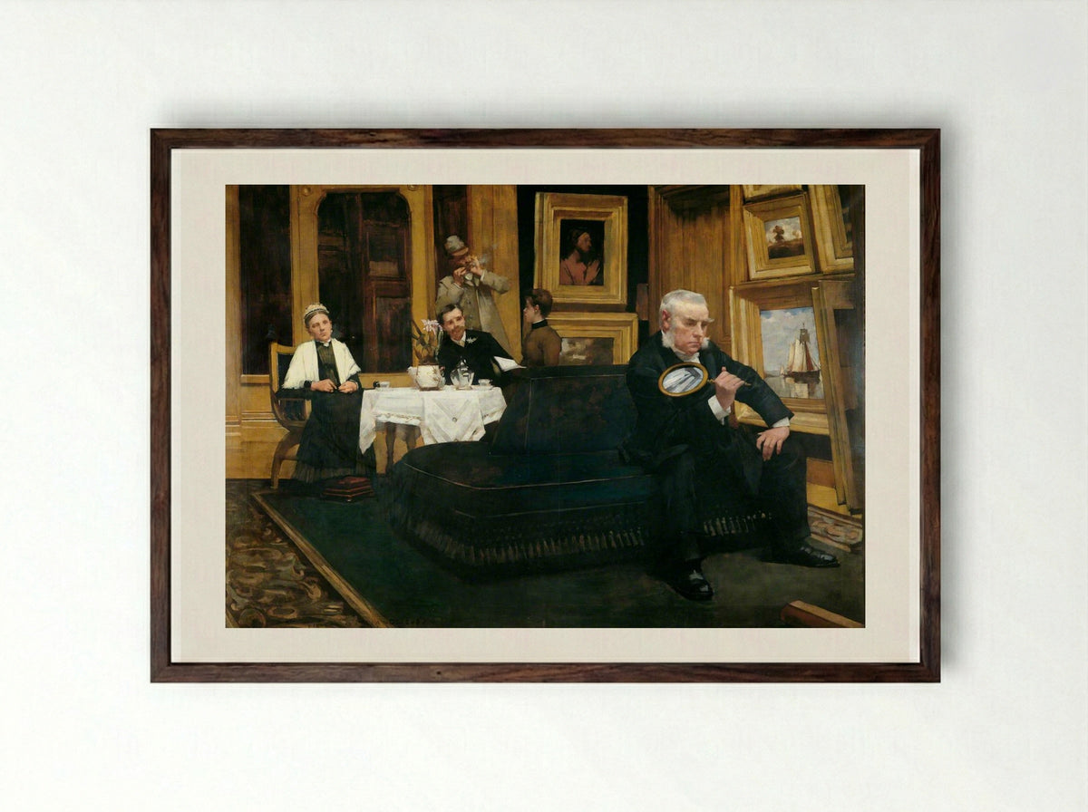 The Connoisseur - Henry Herbert La Thangue - Framed Print Dark Wood