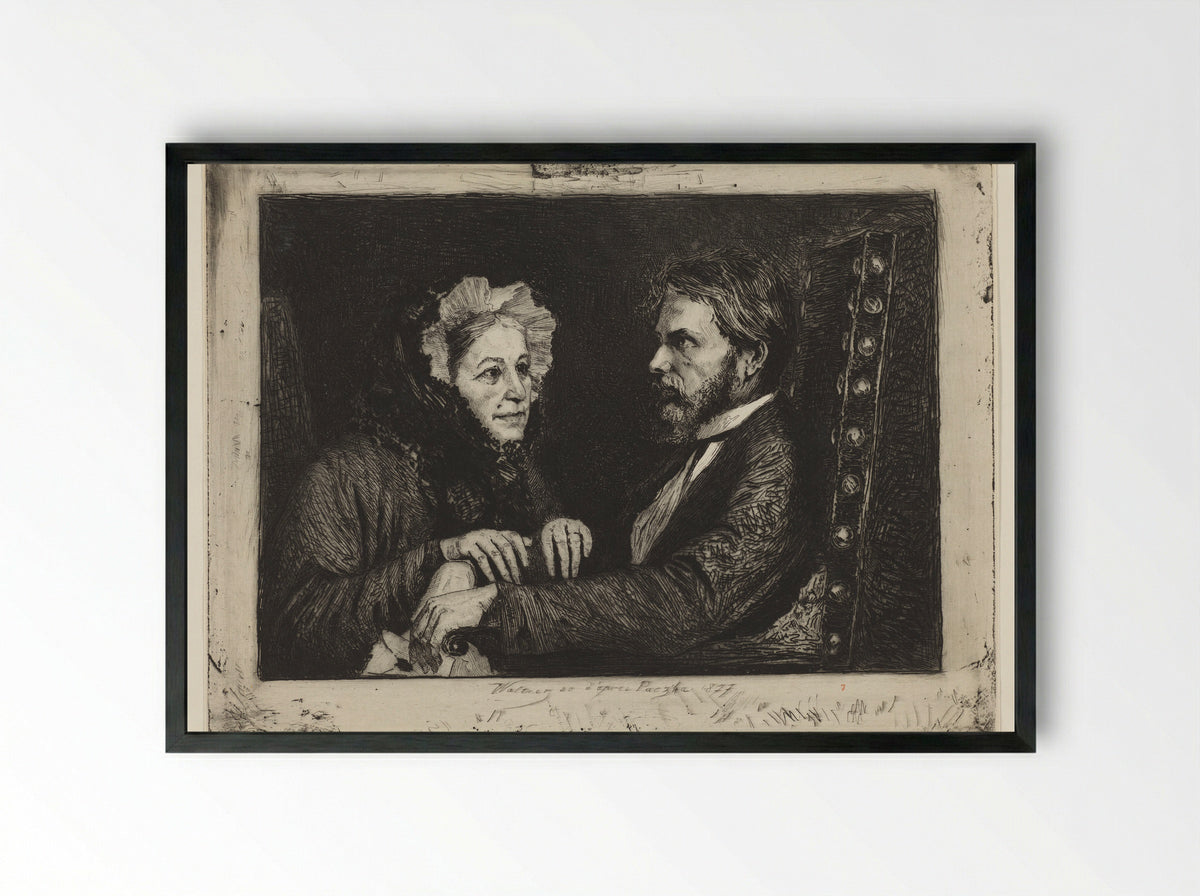 The Consolation - Charles Albert Waltner - Framed Print Black