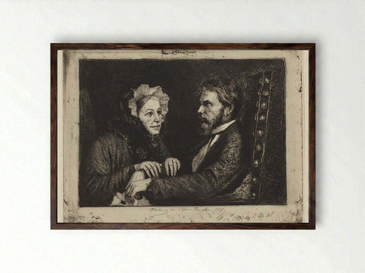 The Consolation - Charles Albert Waltner - Framed Print Dark Wood