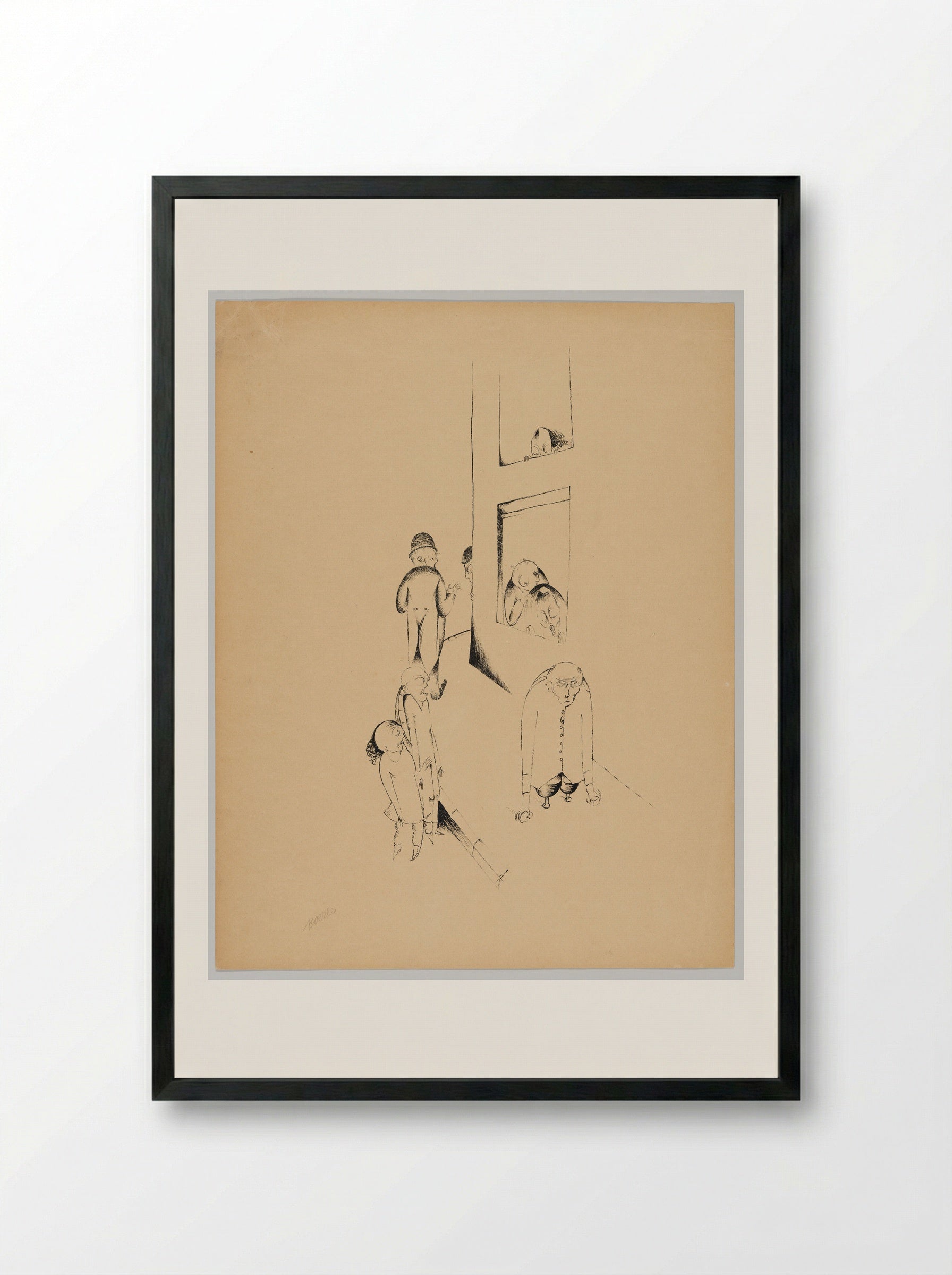 The Constant Pain - Heinrich Hoerle - Framed Print Black