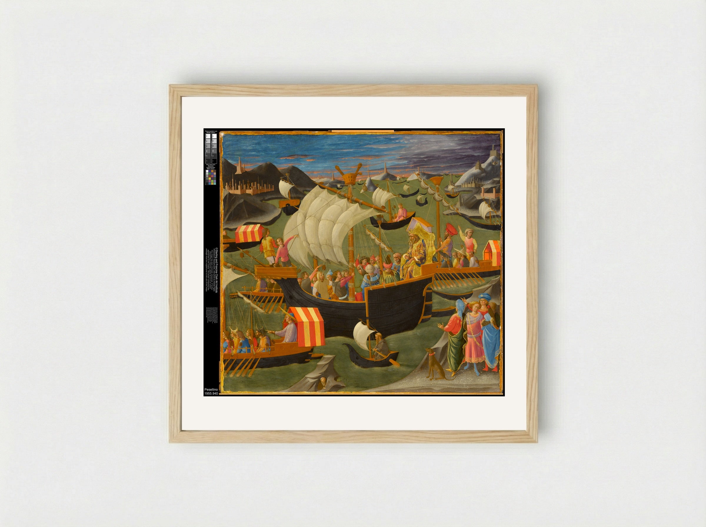 The Construction of the Temple of Jerusalem - Pesellino (Francesco di Stefano) - Framed Print Wood