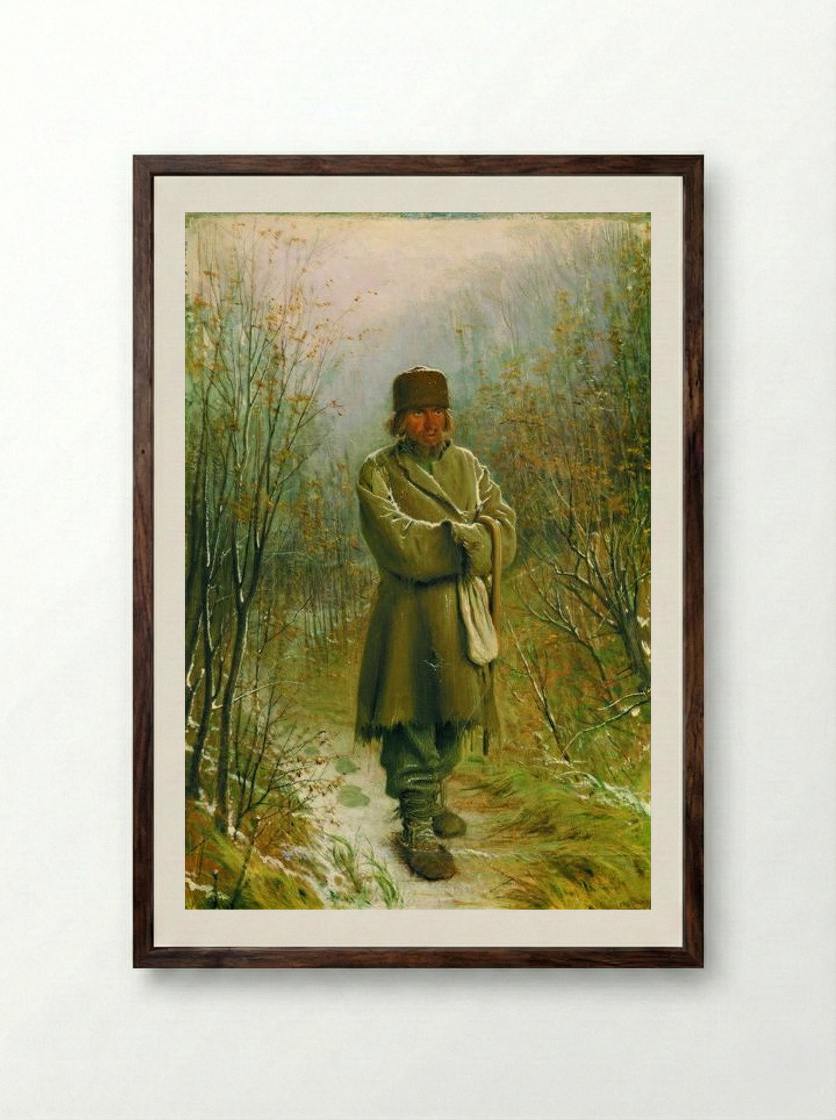 The Contemplator - Ivan Kramskoy - Framed Print Dark Wood