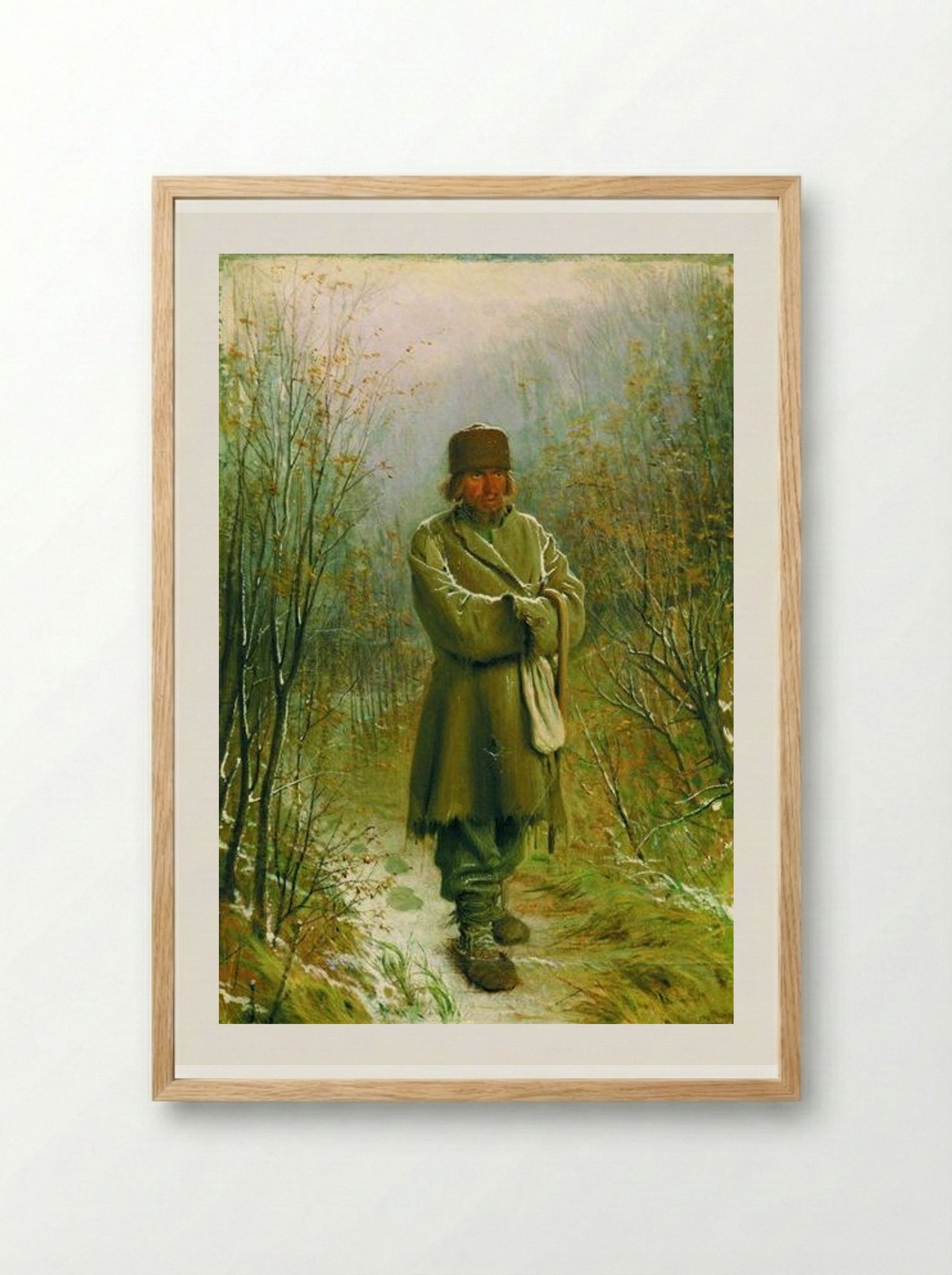 The Contemplator - Ivan Kramskoy - Framed Print Wood