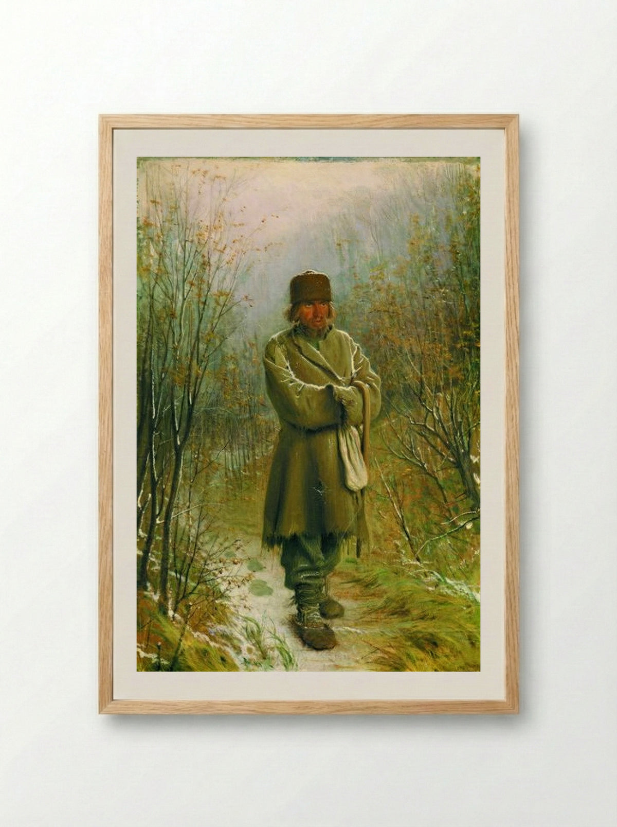 The Contemplator - Ivan Kramskoy - Framed Print Wood