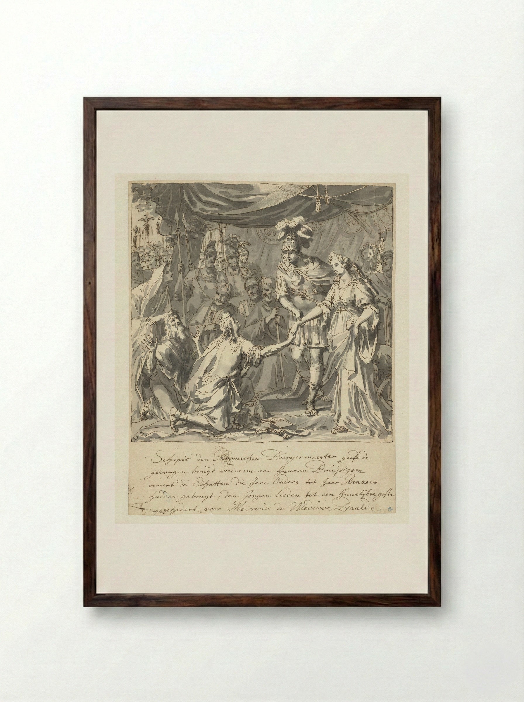 The Continence of Scipio - Philip Tidemann - Framed Print Dark Wood