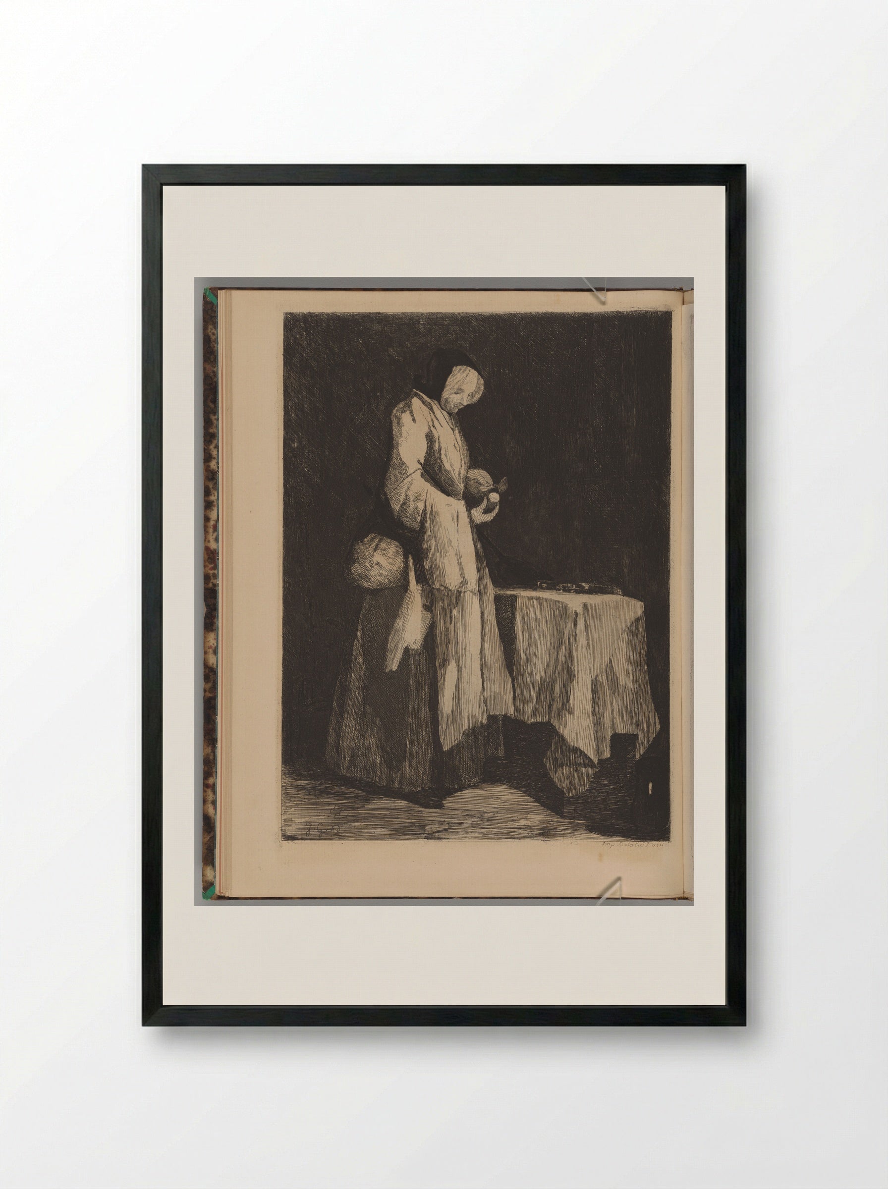 The Convalescent's Meal - Jules de Goncourt - Framed Print Black