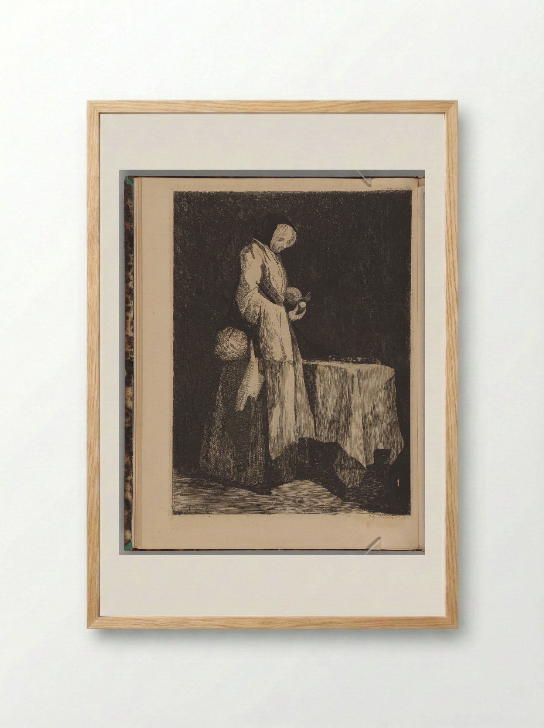 The Convalescent's Meal - Jules de Goncourt - Framed Print Wood