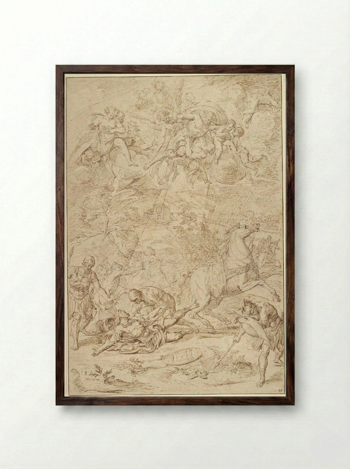 The Conversion of Saint Paul - Raymond Lafage - Framed Print Dark Wood