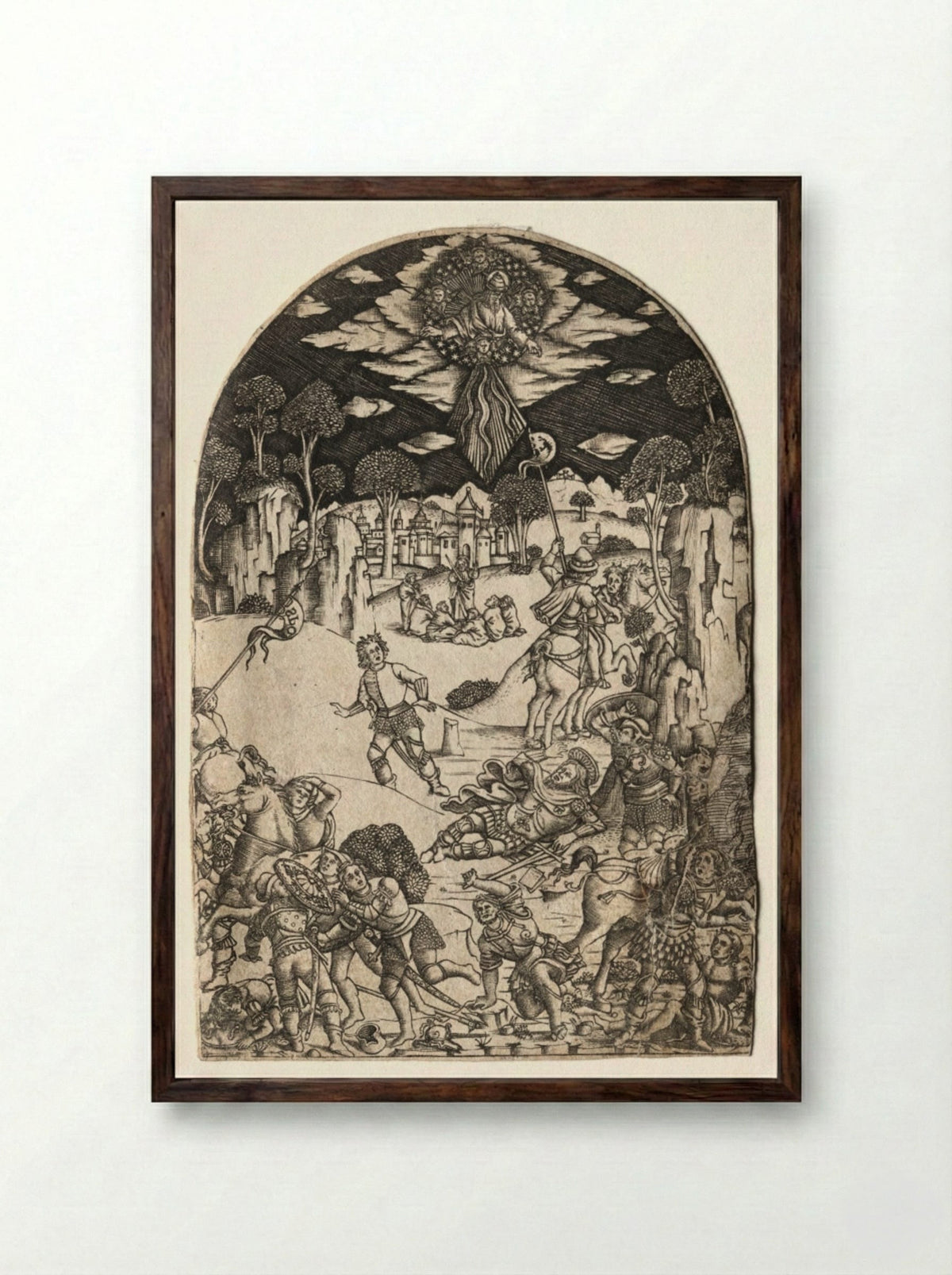 The Conversion of Saint Paul - Matteo di Giovanni - Framed Print Dark Wood