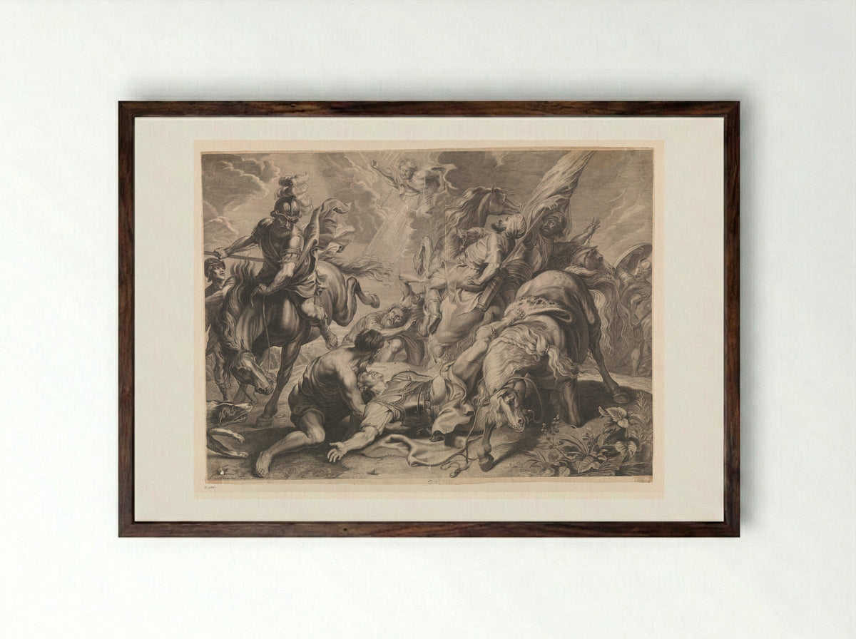 The Conversion of Saint Paul - François Ragot - Framed Print Dark Wood