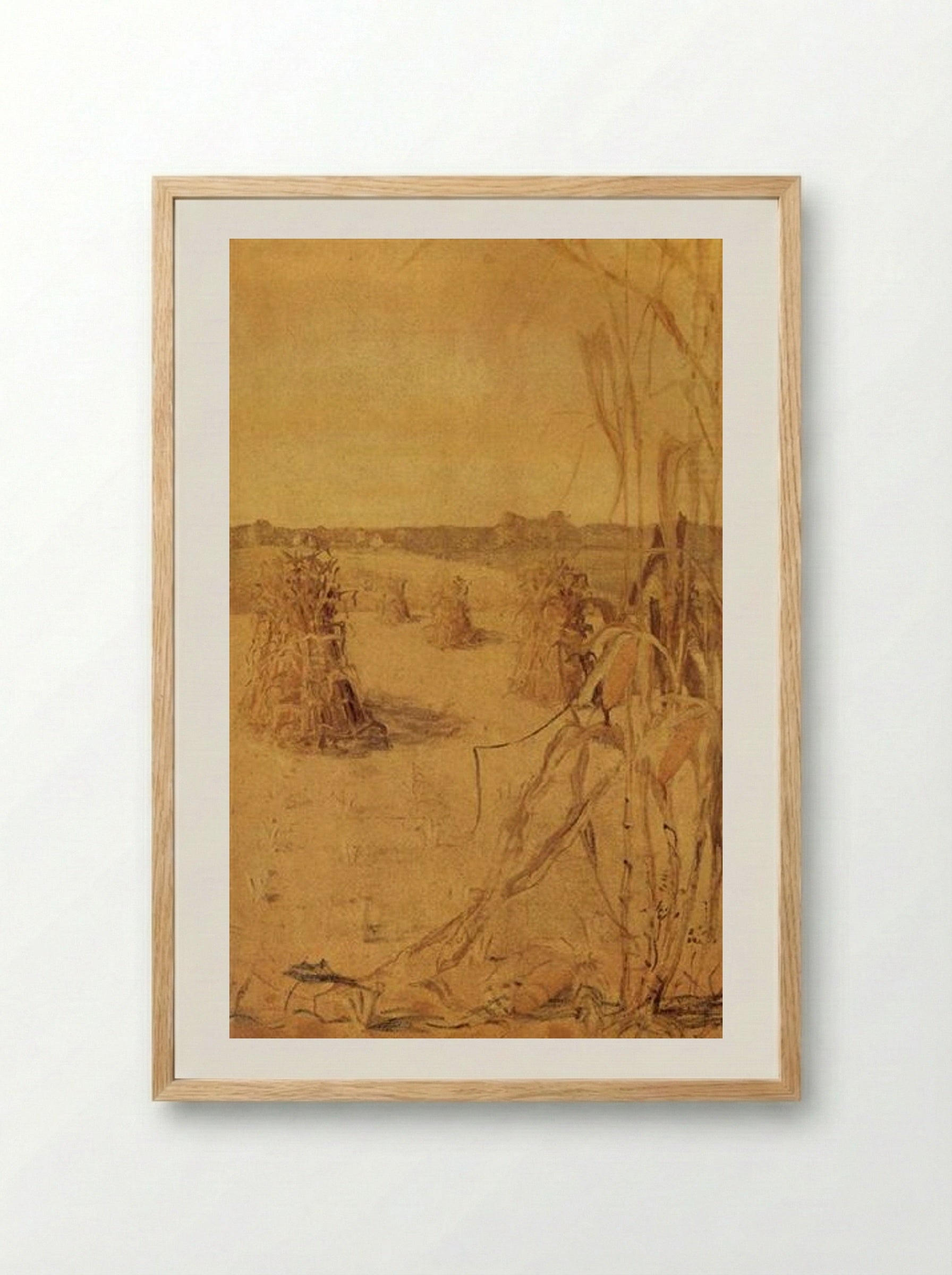 The Corn Field - Grant Wood - Framed Print Wood