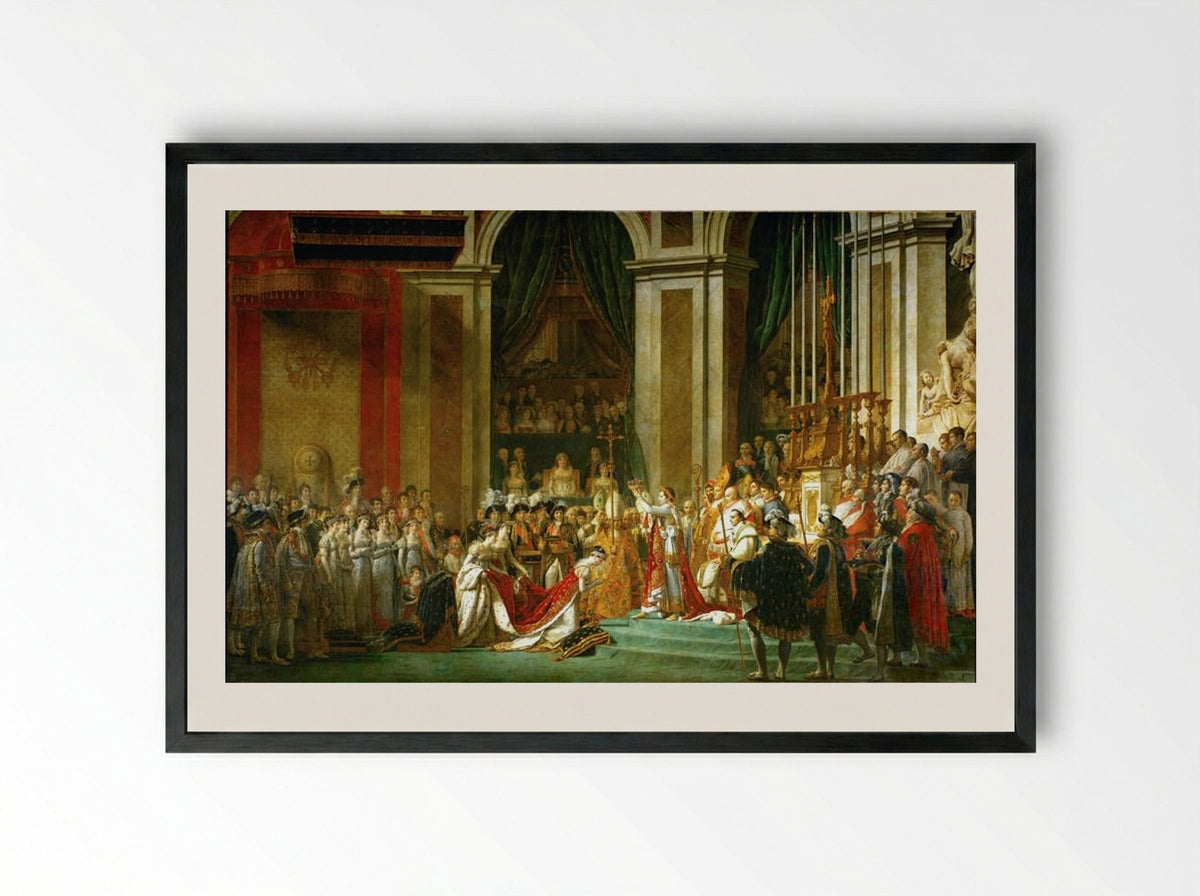 The Coronation of Napoleon - Jacques-Louis David - Framed Print Black