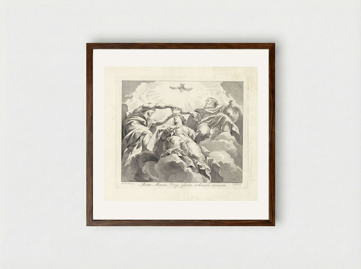 The Coronation of the Virgin - Jan Punt - Framed Print Dark Wood