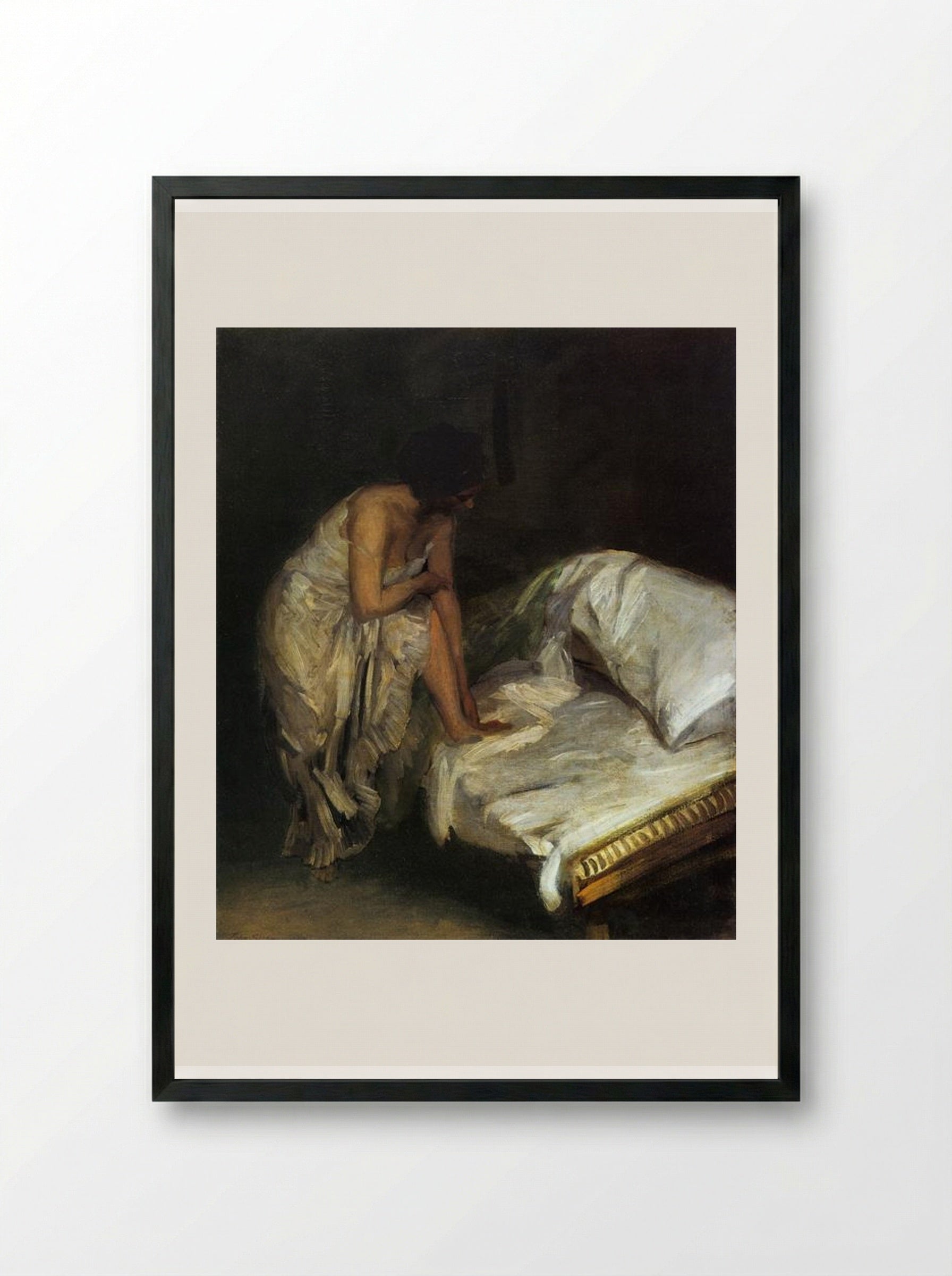 The Cot - John French Sloan - Framed Print Black