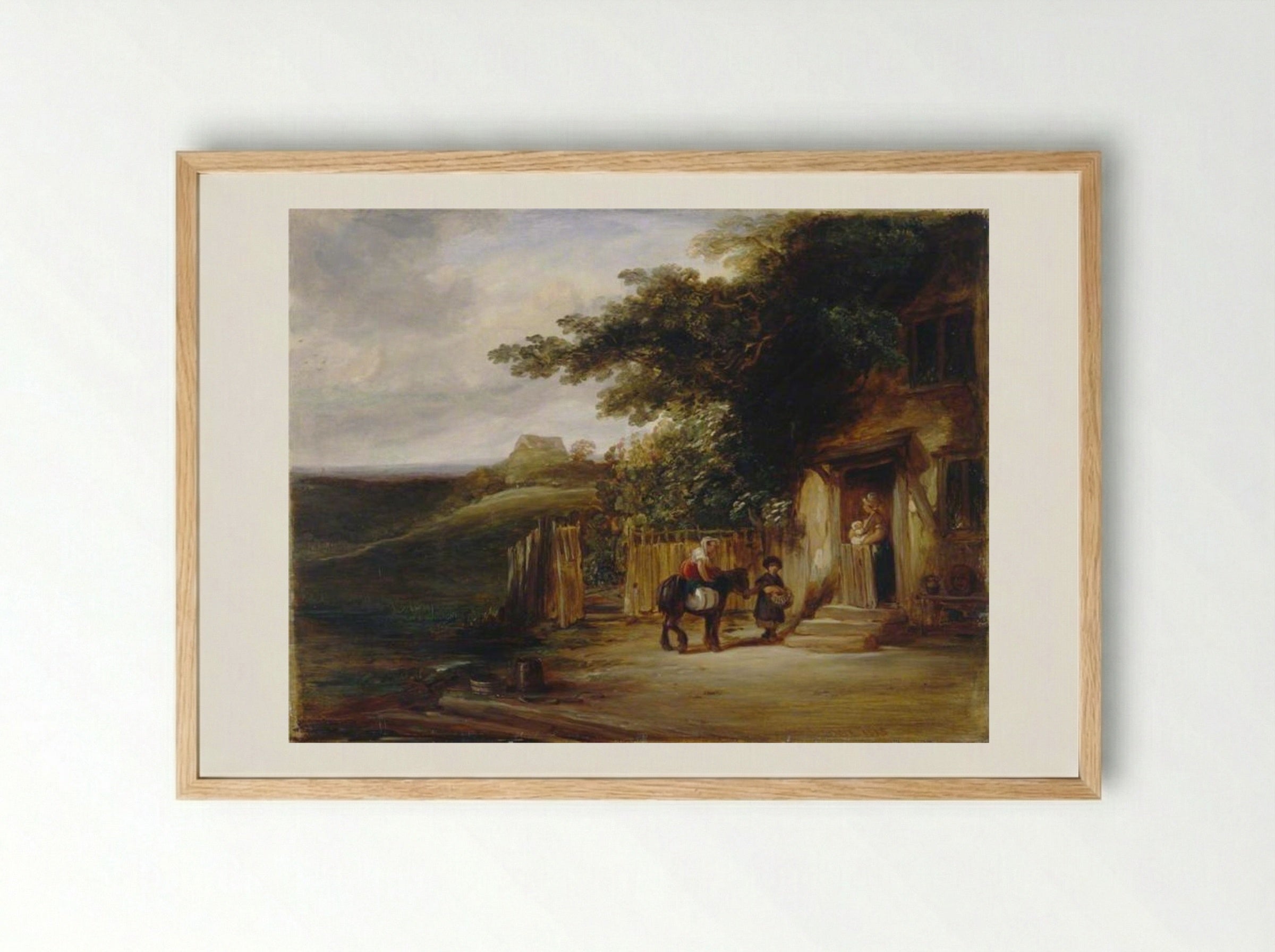 The Cottage Door - William Collins - Framed Print Wood