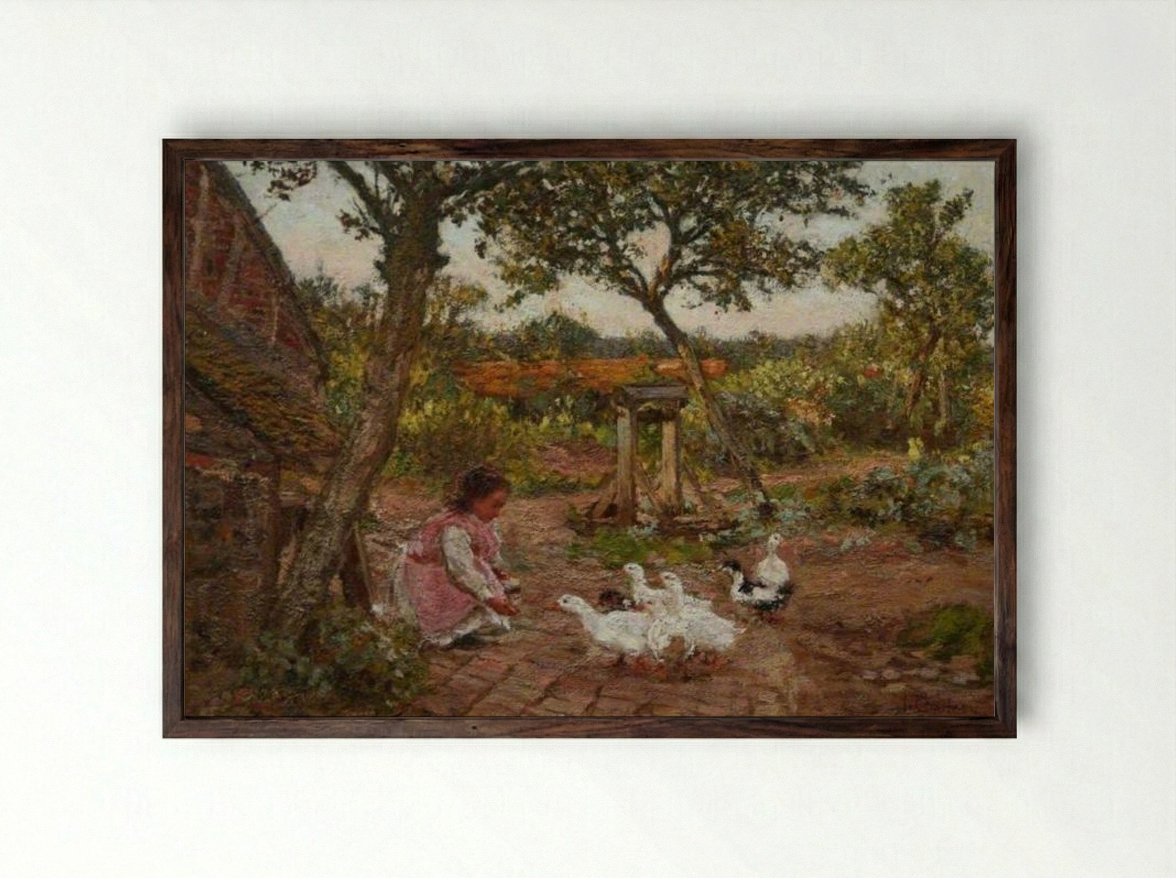 The Cottage - James Charles - Framed Print Dark Wood