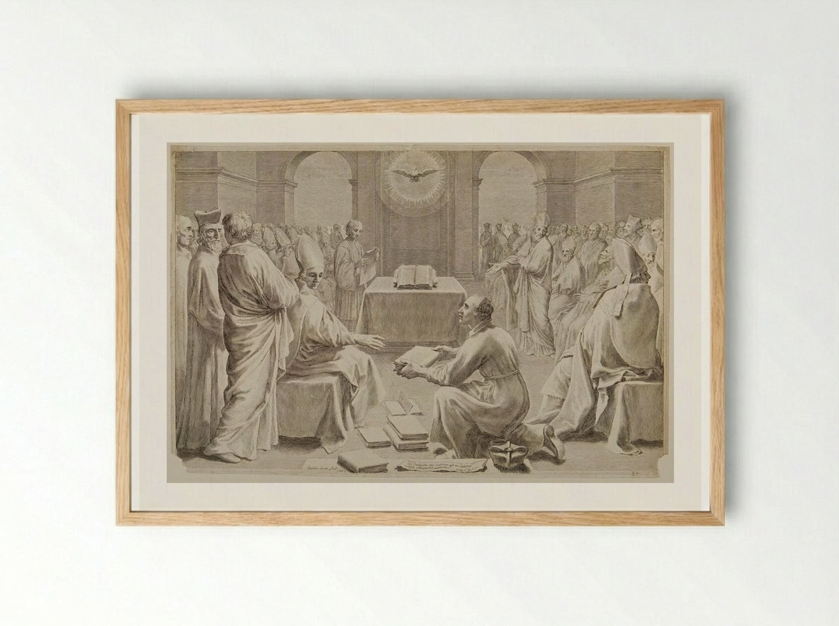 The Council of Ephesus - Claude Mellan - Framed Print Wood