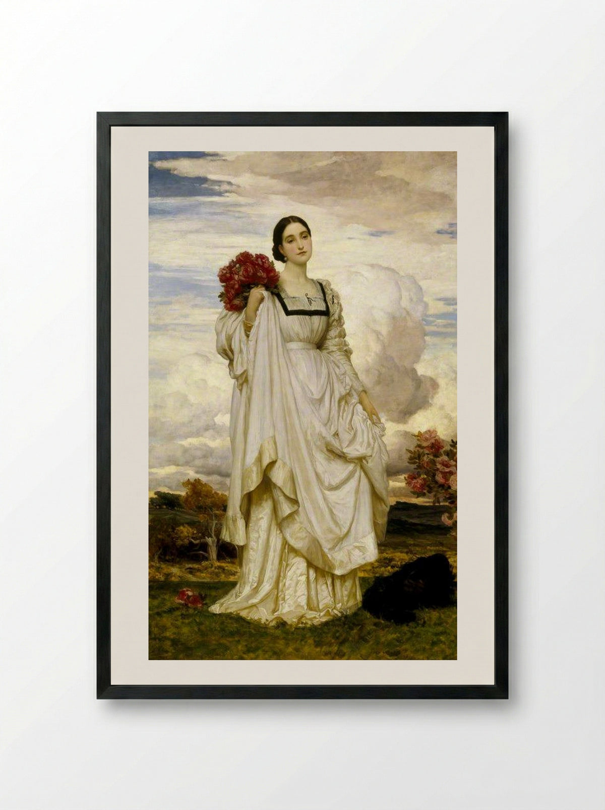 The Countess Brownlow - Frederic Leighton - Framed Print Black