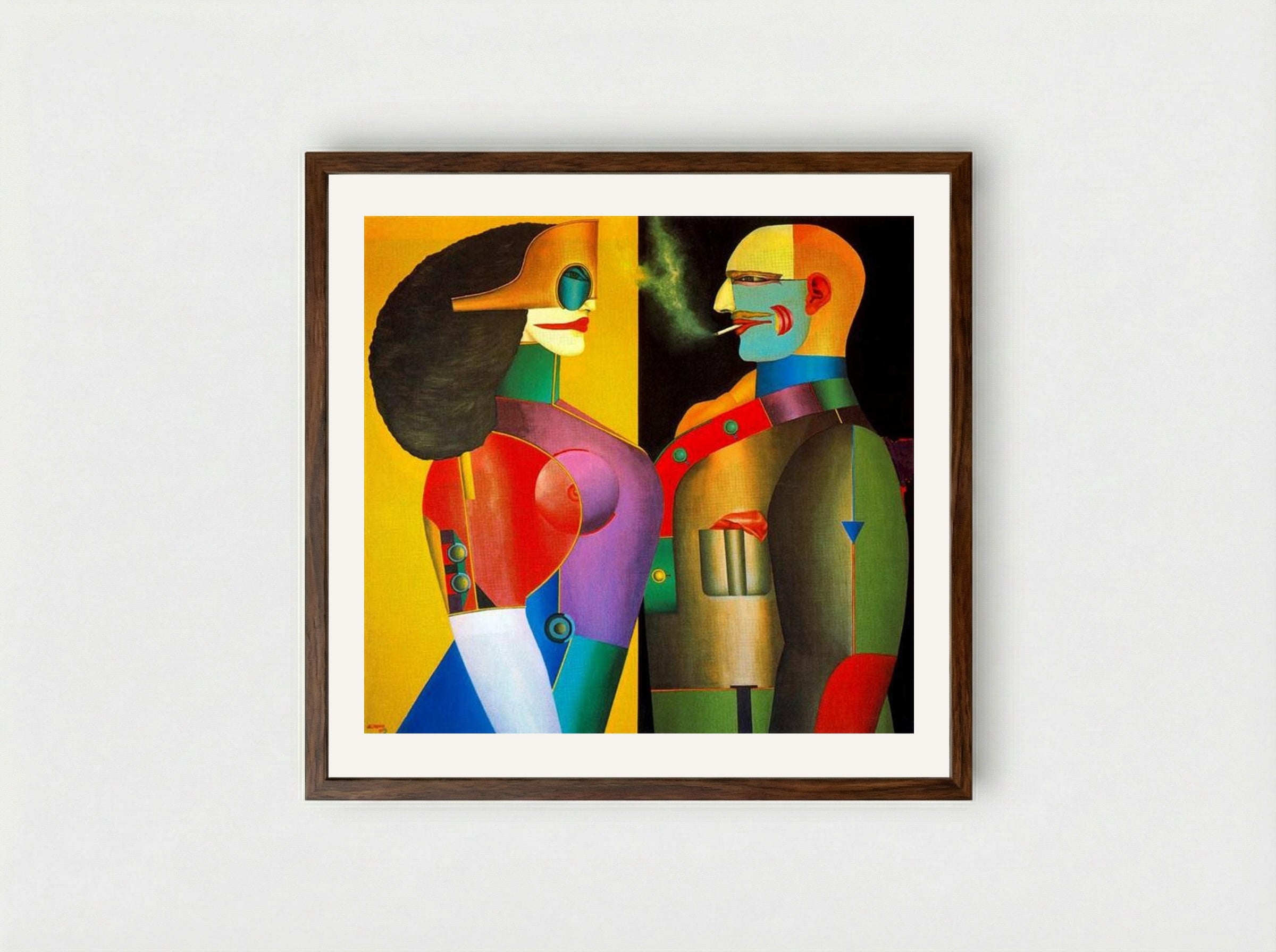 The Couple - Richard Lindner - Framed Print Dark Wood