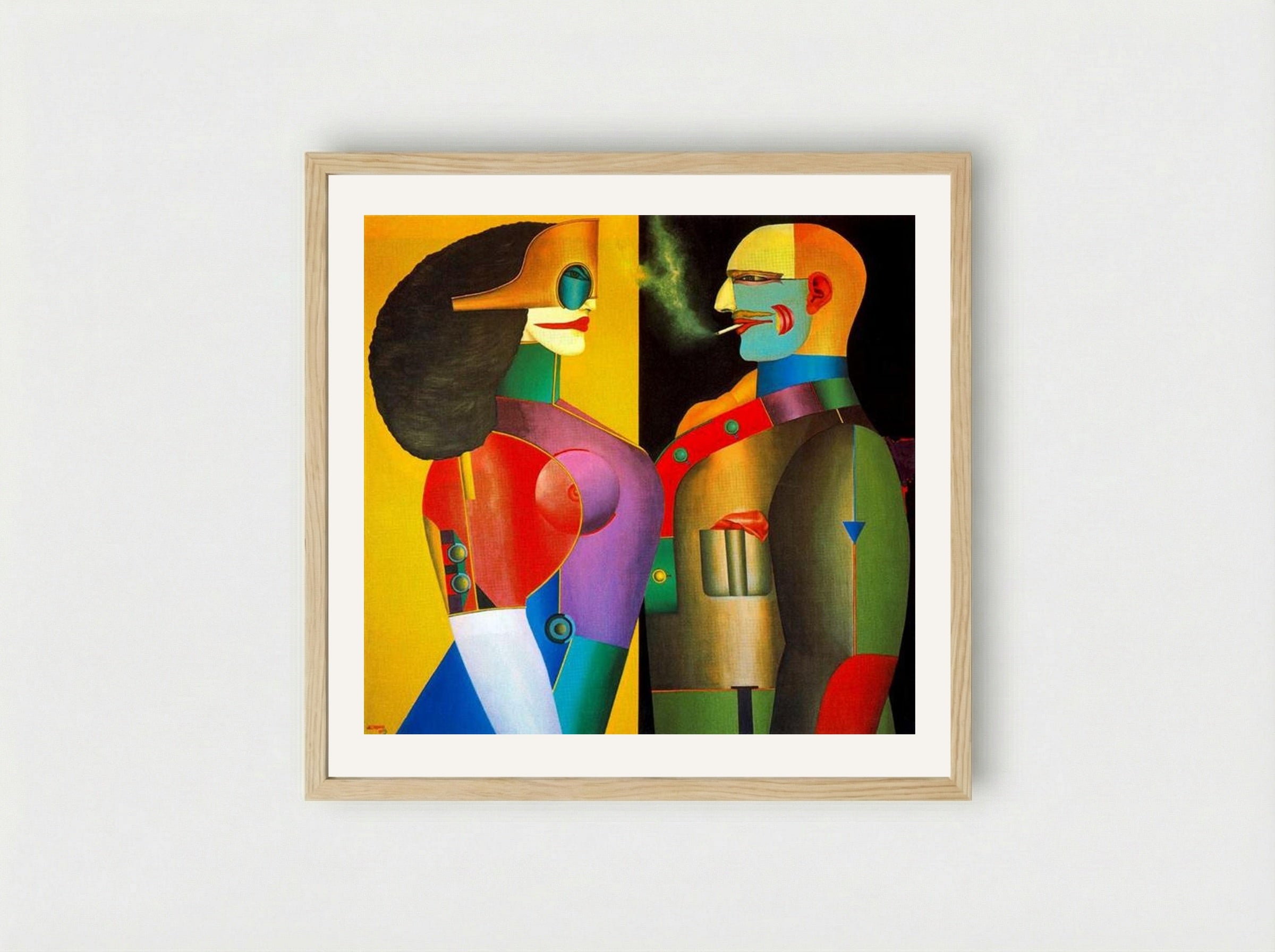 The Couple - Richard Lindner - Framed Print Wood