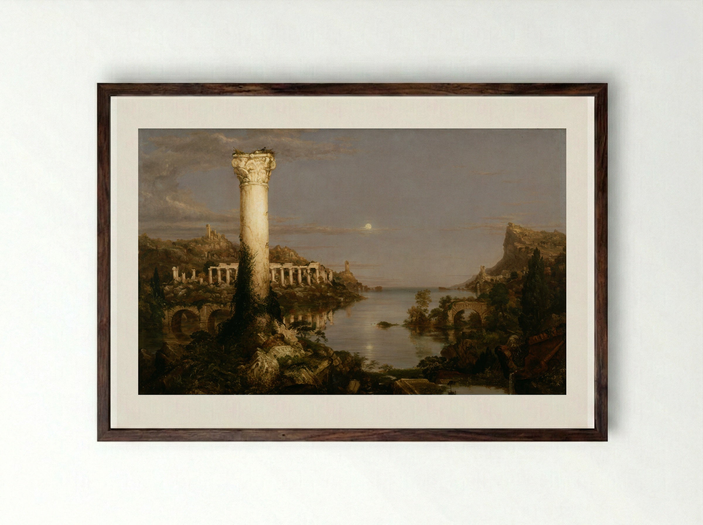 The Course of Empire: Desolation - Thomas Cole - Framed Print Dark Wood